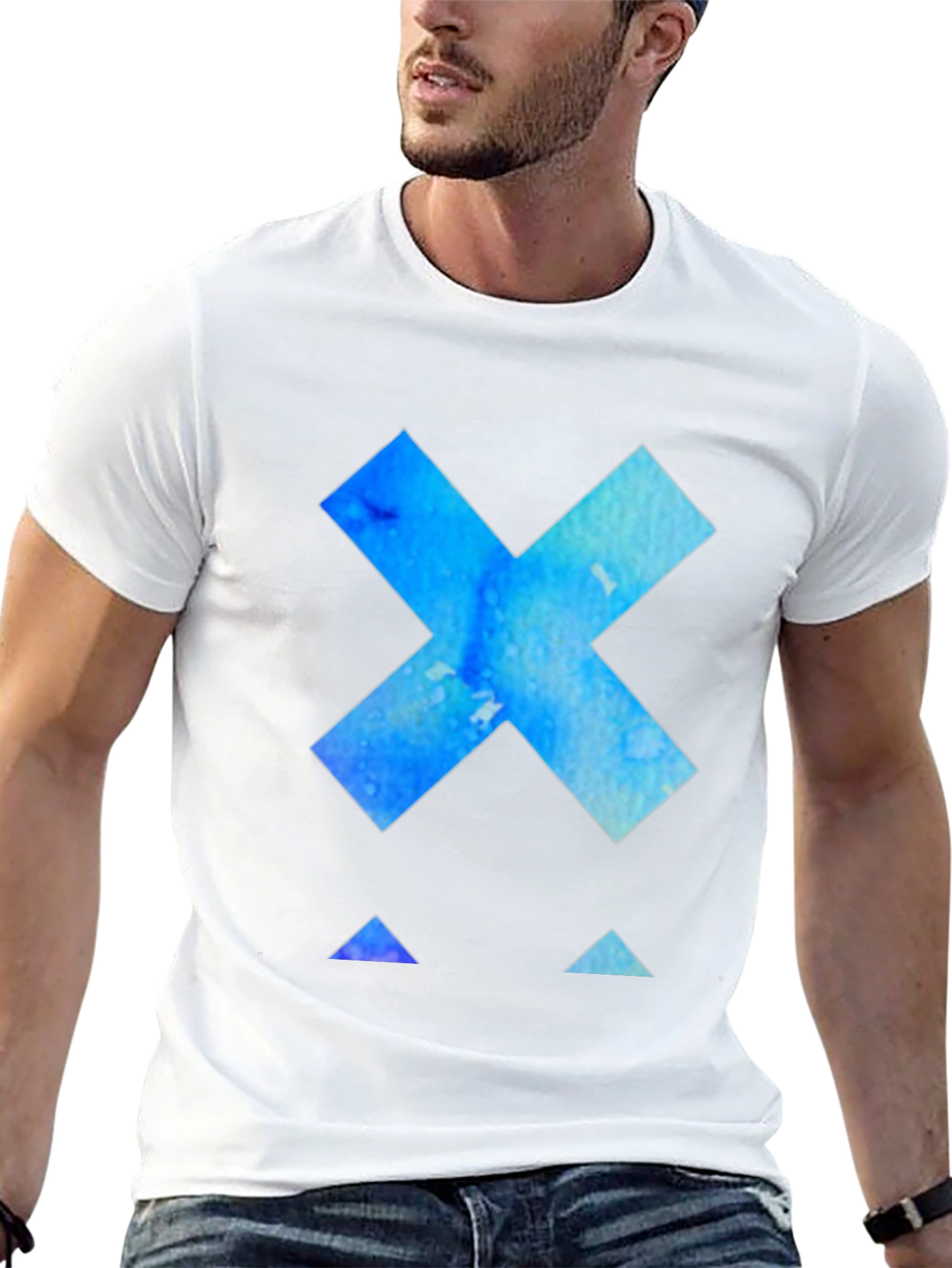 Abstract X Graphic Black T-Shirt
