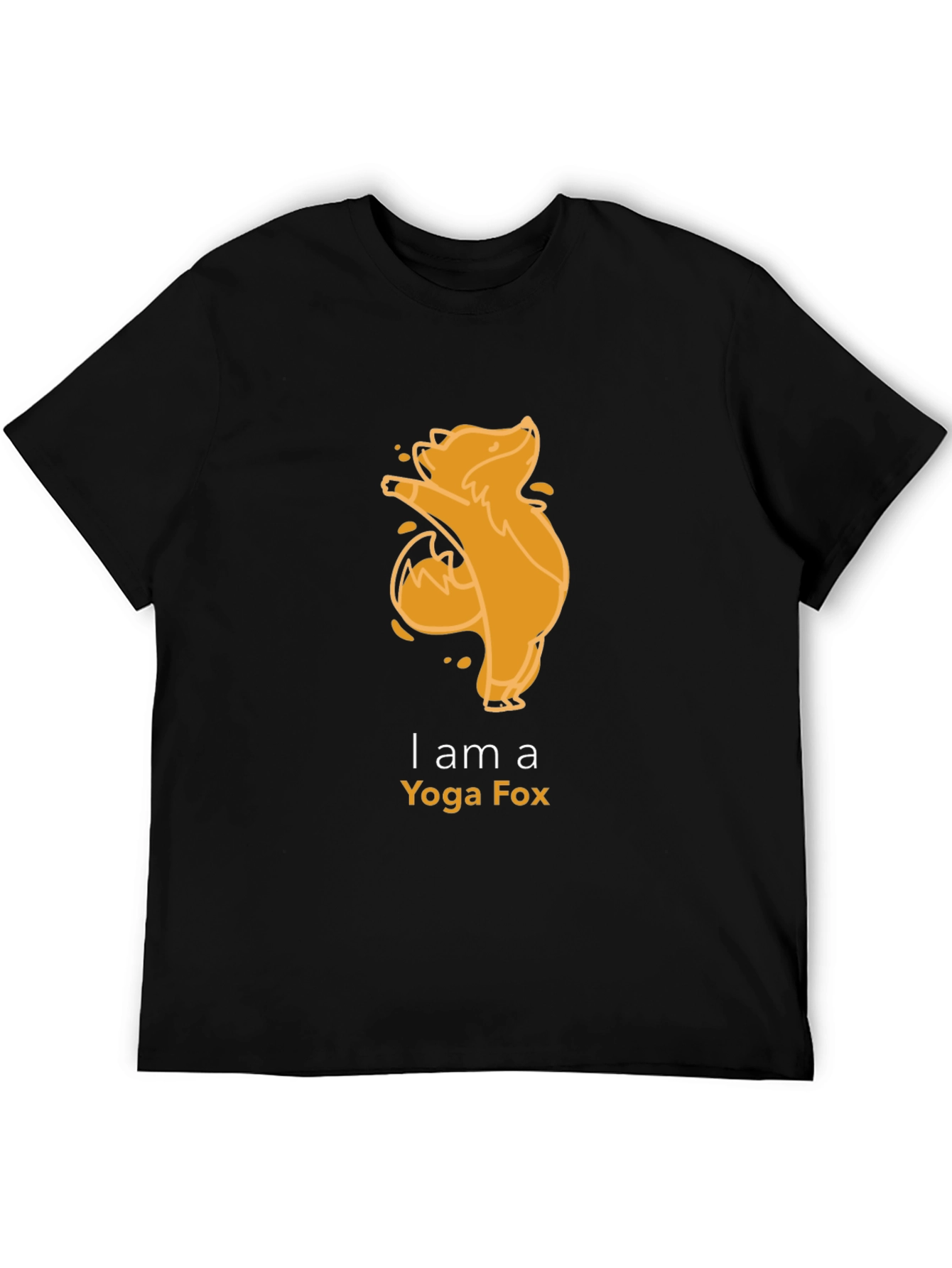 Yoga Fox Graphic Tee - Black Cotton T-Shirt
