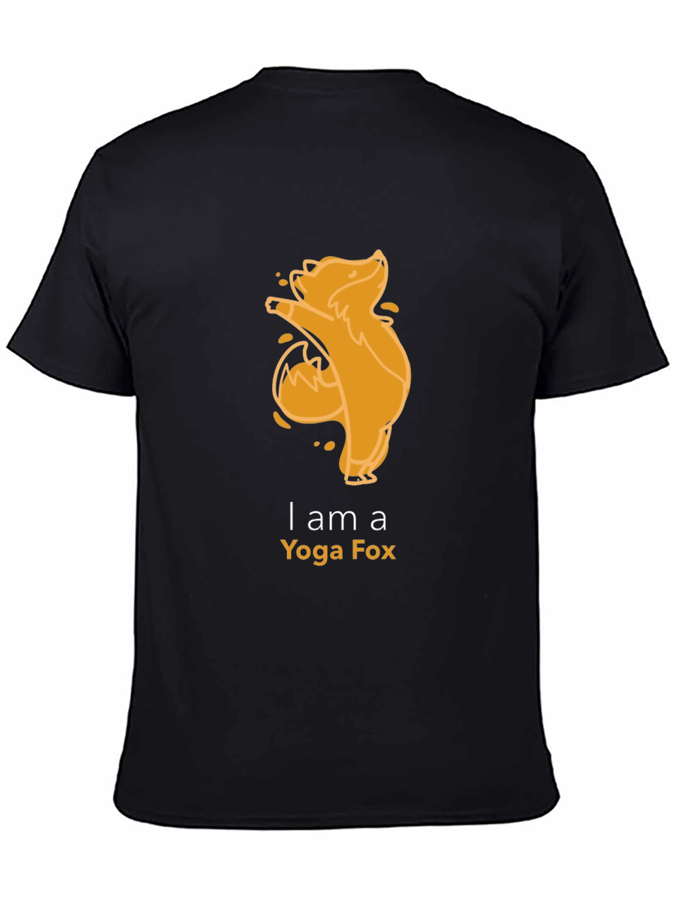 Yoga Fox Graphic Tee - Black Cotton T-Shirt