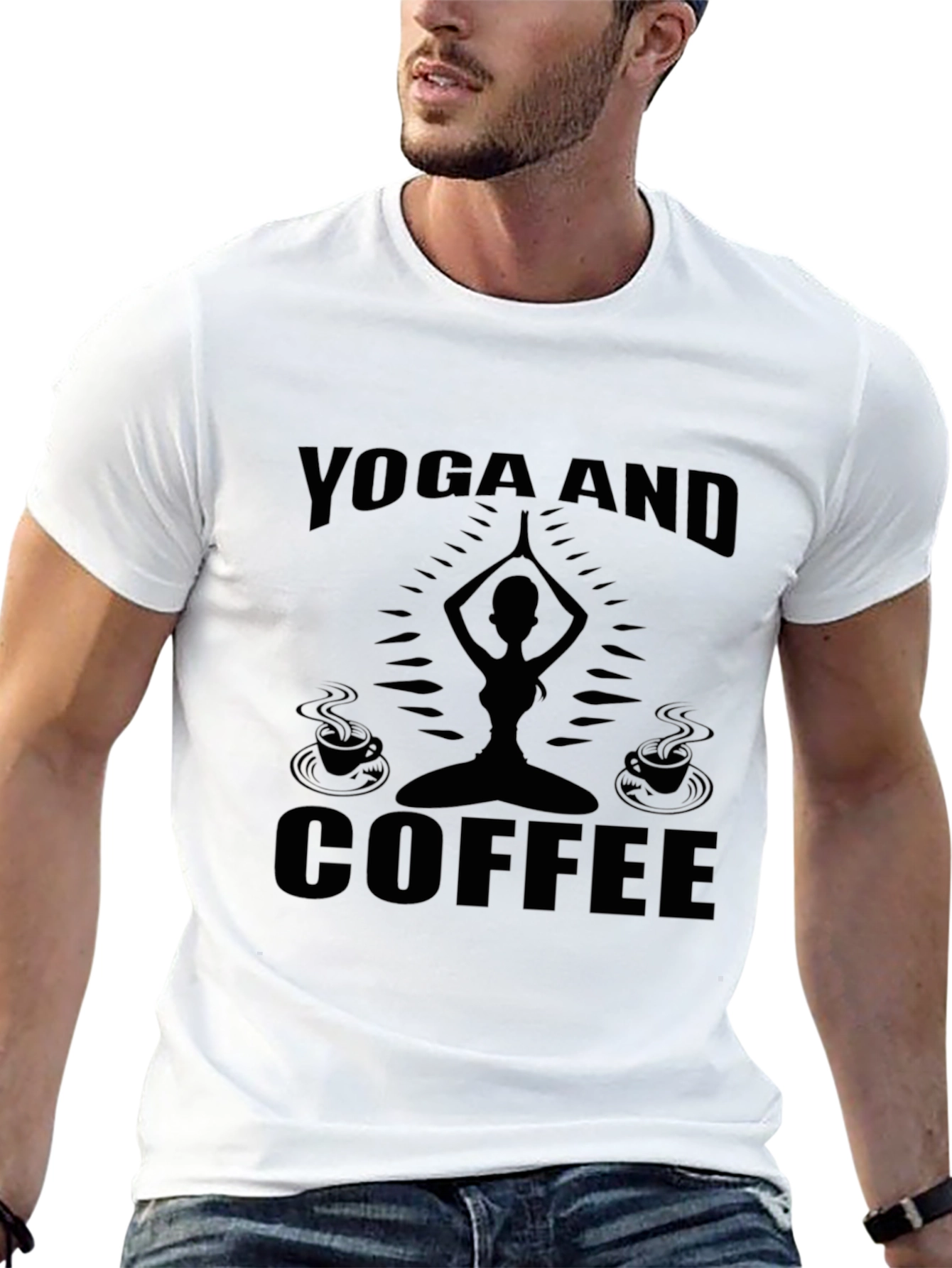 Yoga and Coffee Black Graphic Tee