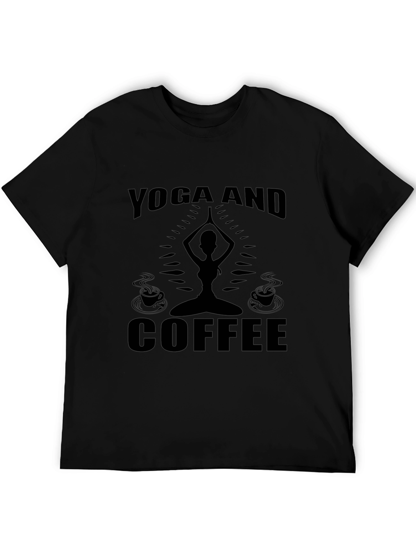 Yoga and Coffee Black Graphic Tee