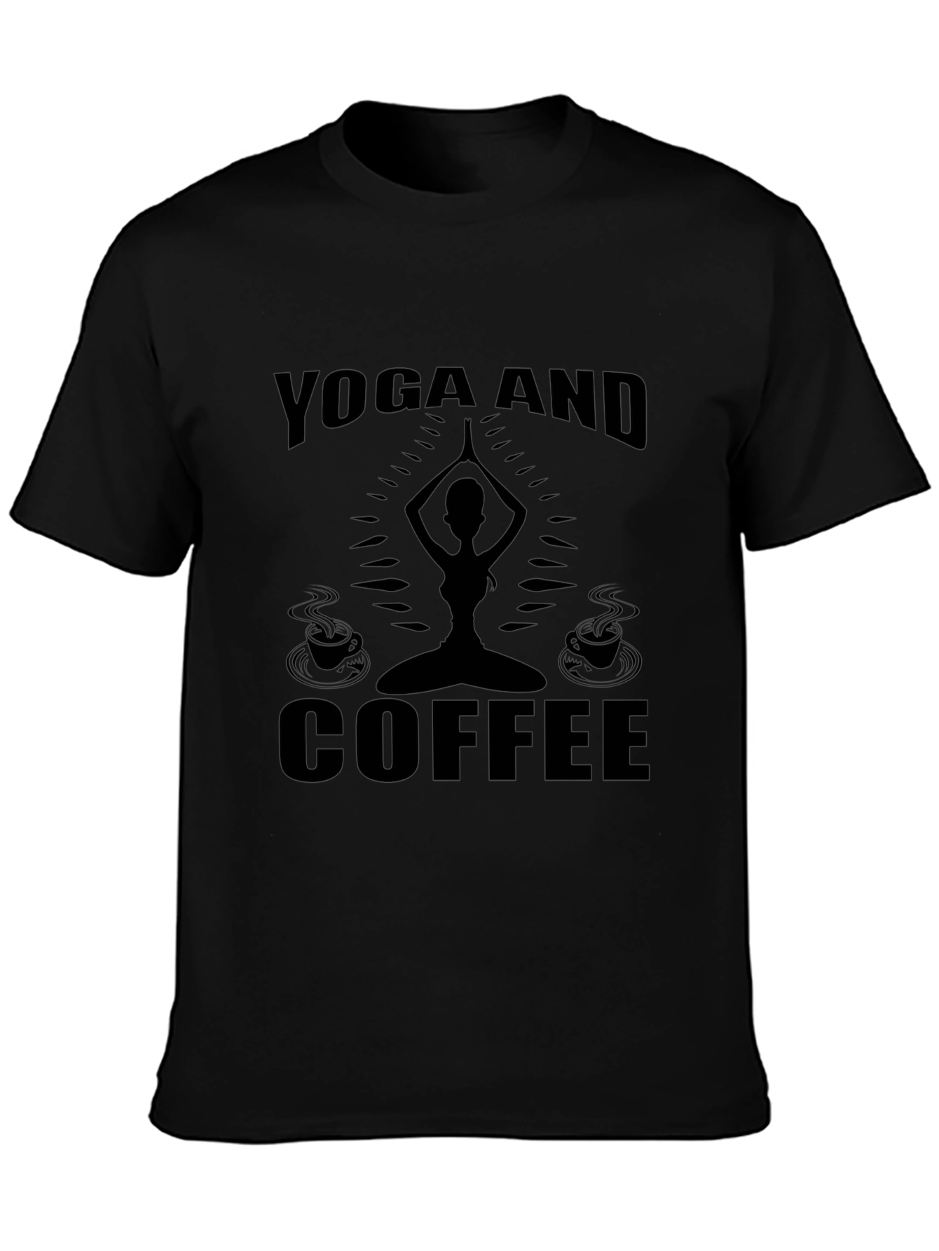 Yoga and Coffee Black Graphic Tee
