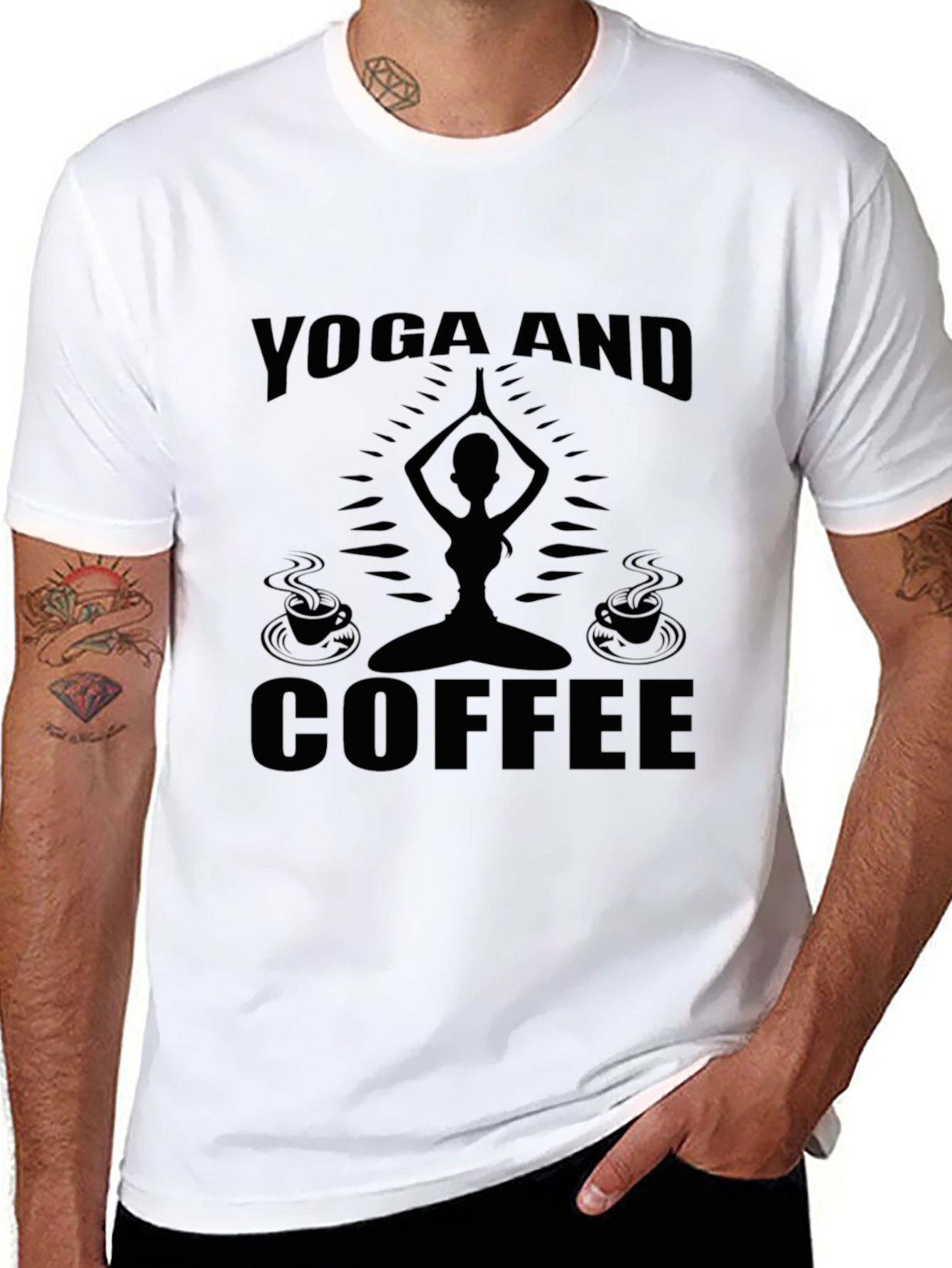 Yoga and Coffee Black Graphic Tee