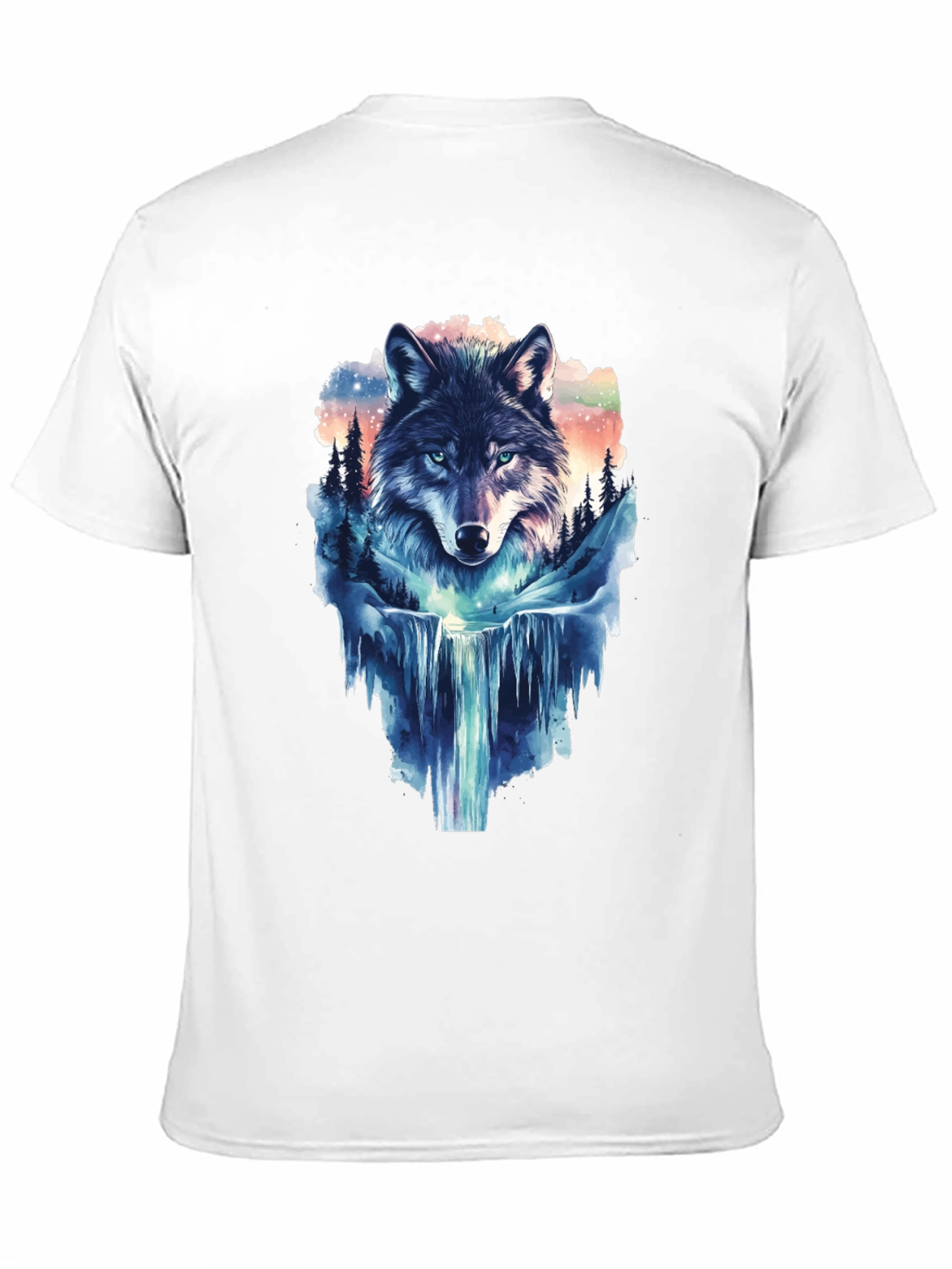 Wolf Waterfall Graphic T-Shirt