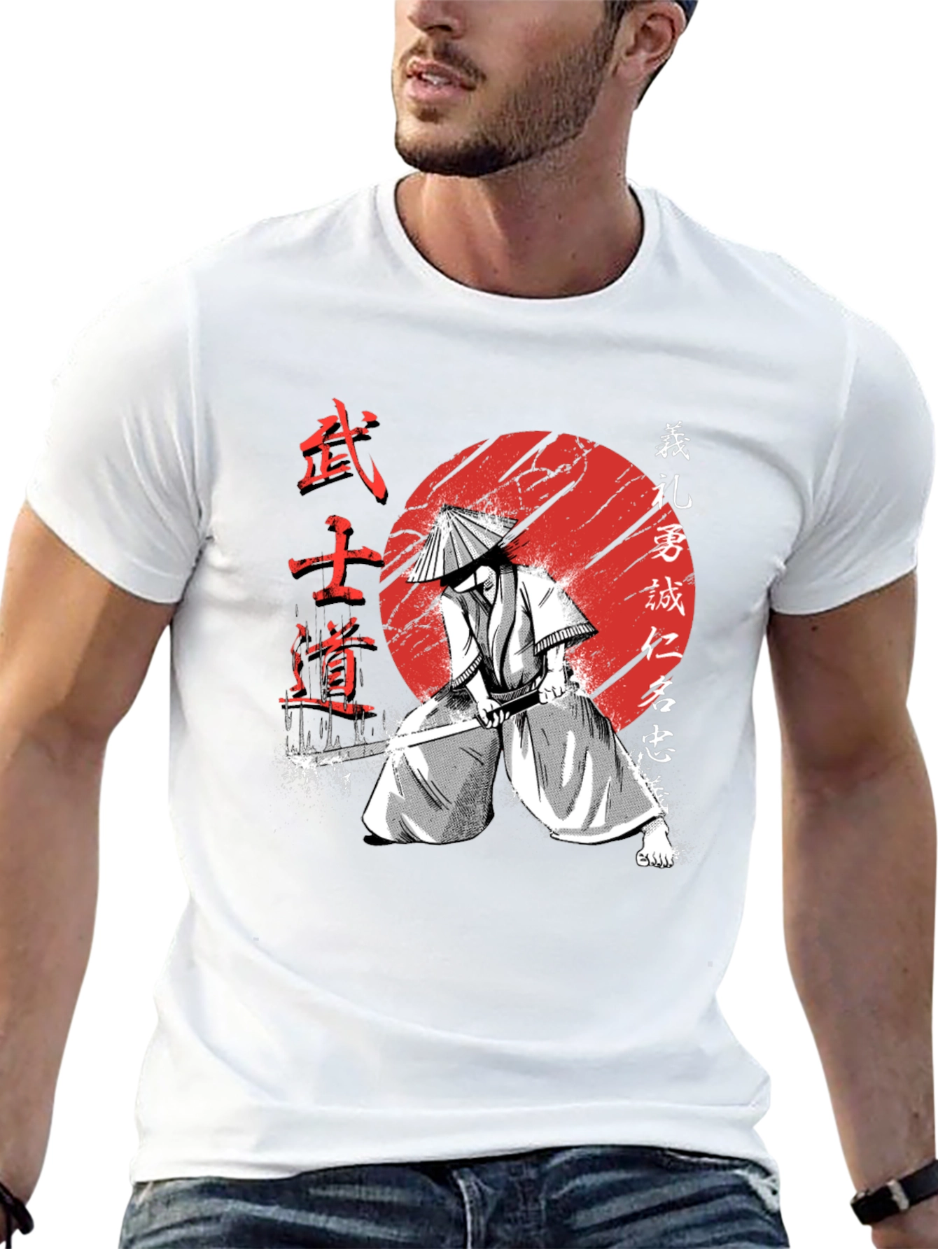 Samurai Warrior Graphic Tee - Bushido Code T-Shirt