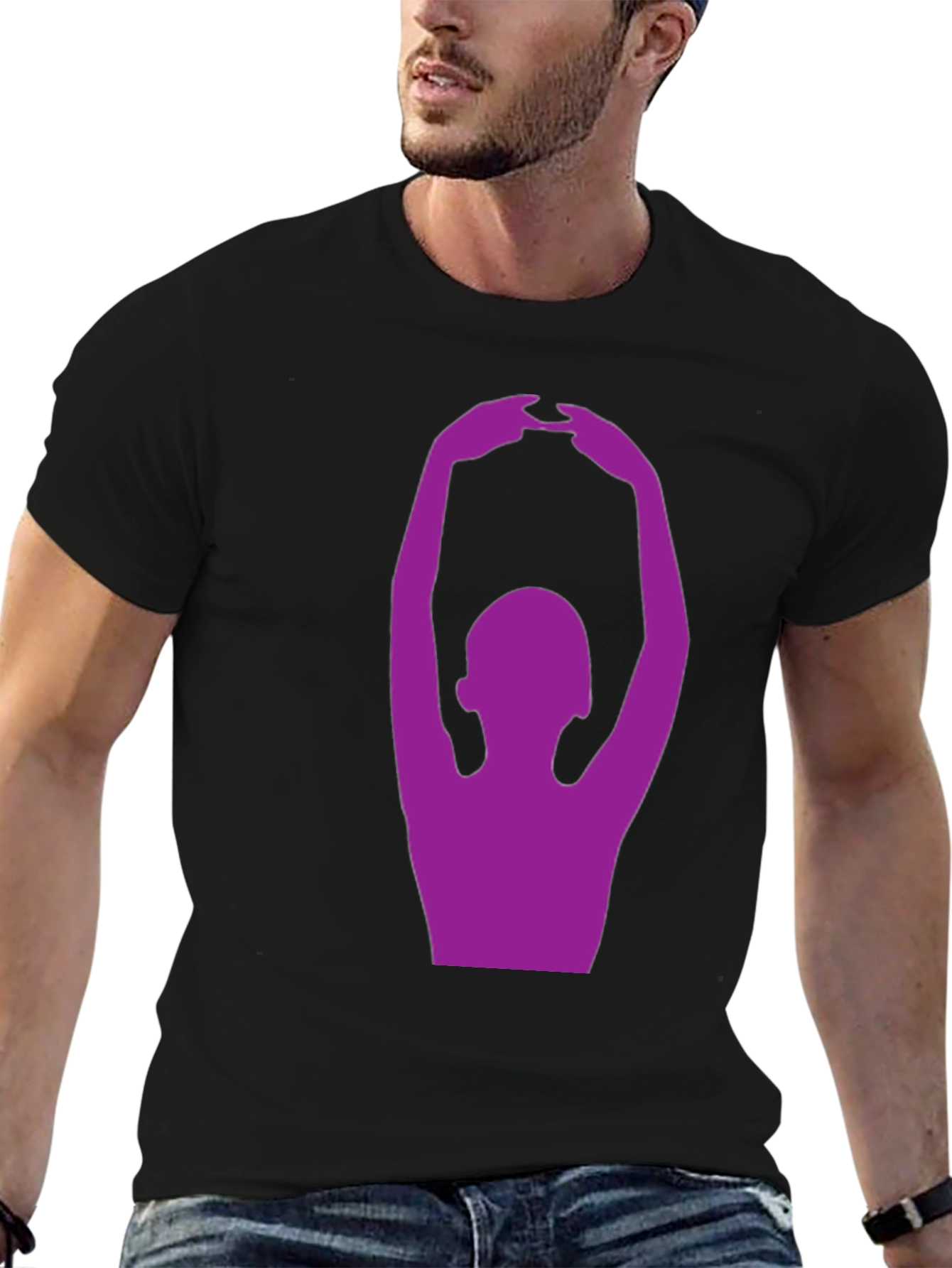 Yoga Pose Graphic T-Shirt - Black