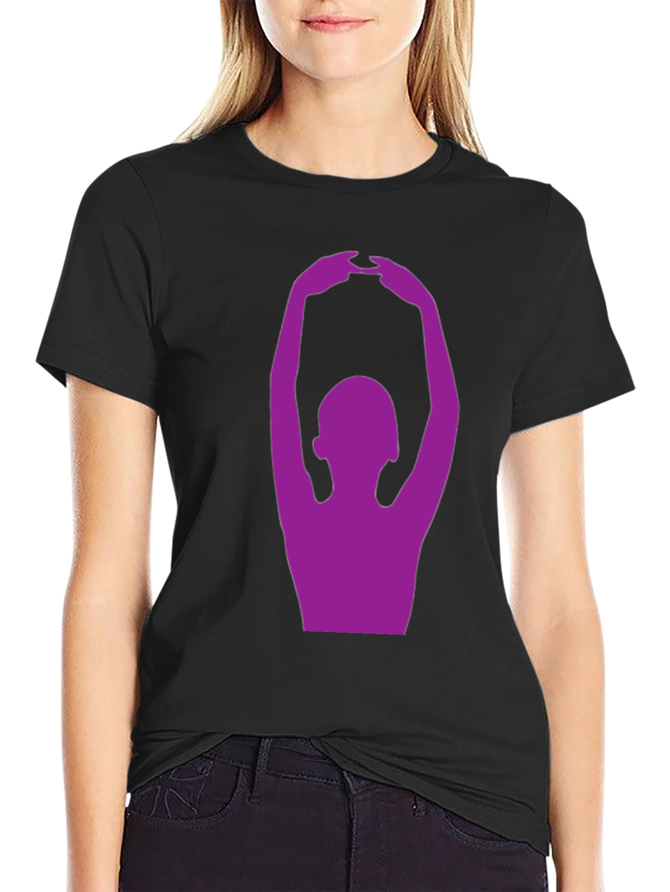 Yoga Pose Graphic T-Shirt - Black