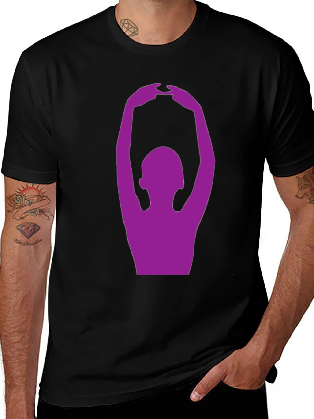 Yoga Pose Graphic T-Shirt - Black