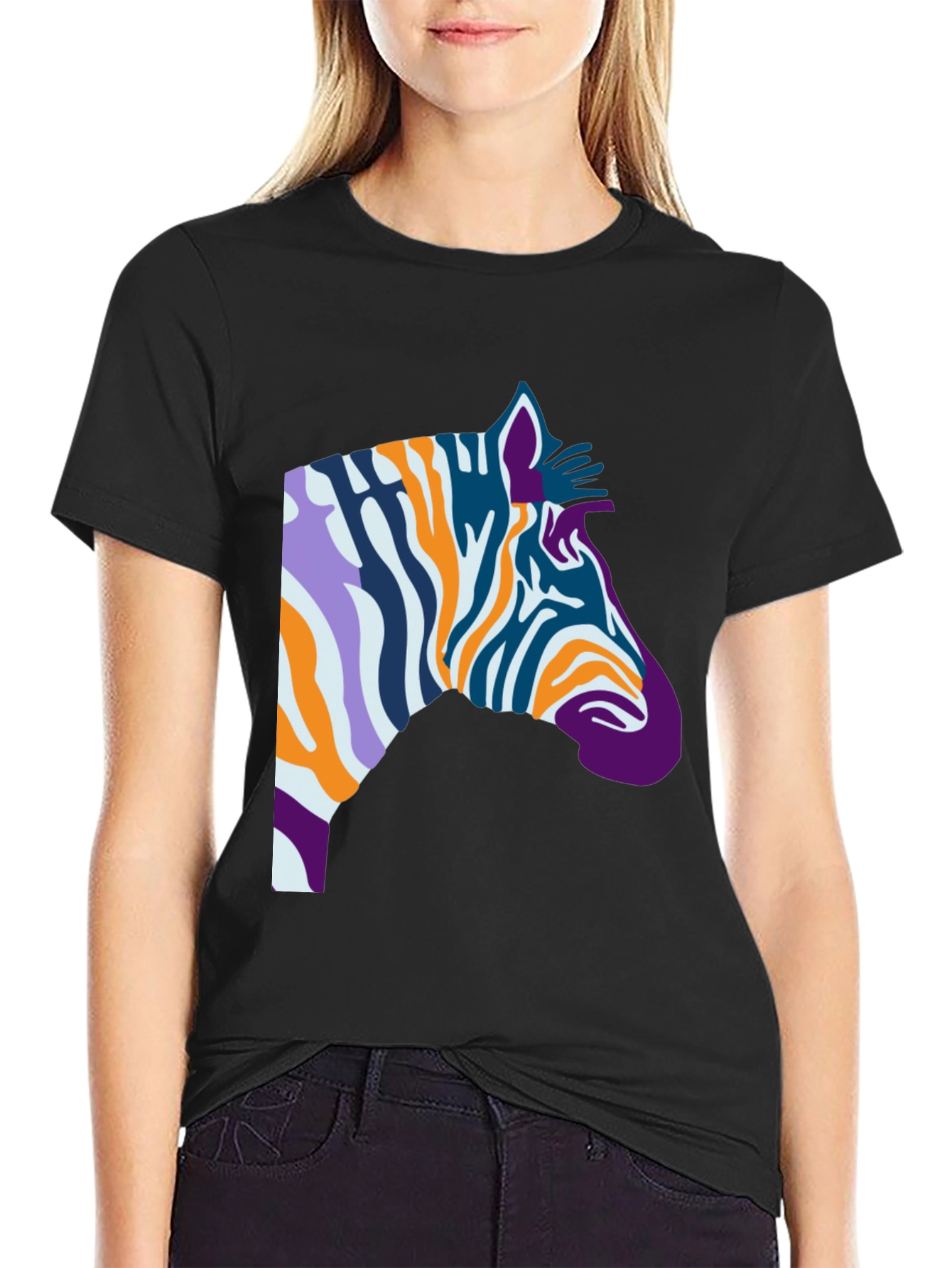 Abstract Zebra Graphic Tee - Cool Casual Style
