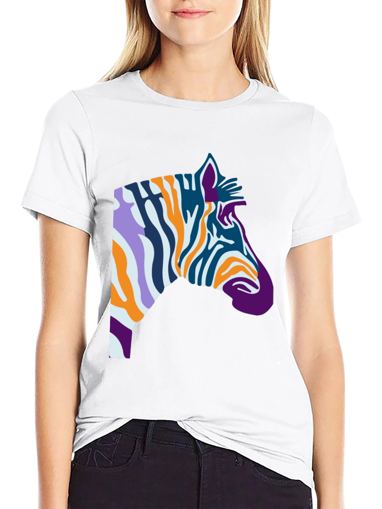 Abstract Zebra Graphic Tee - Cool Casual Style