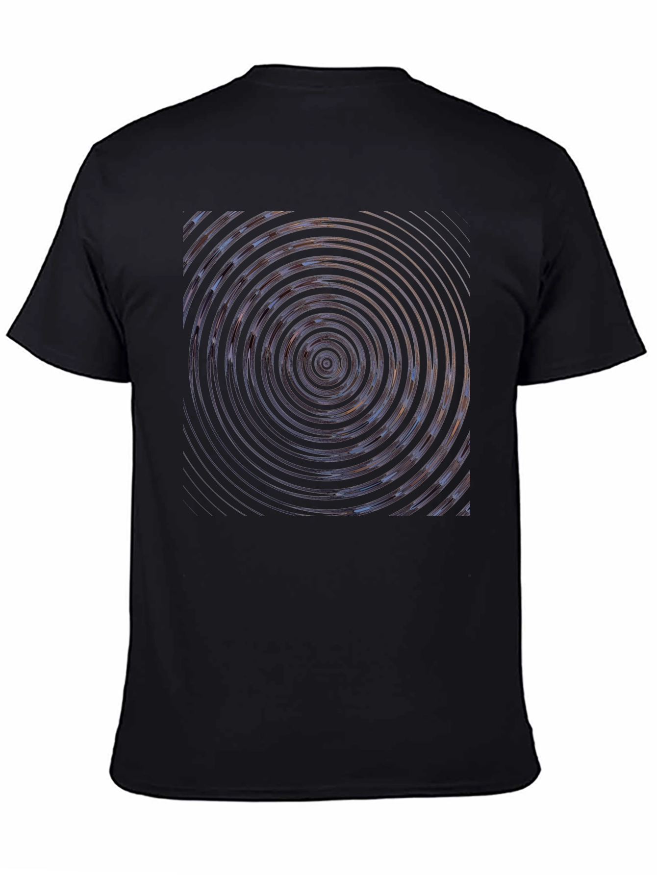 Abstract Circle Graphic Print Black T-Shirt