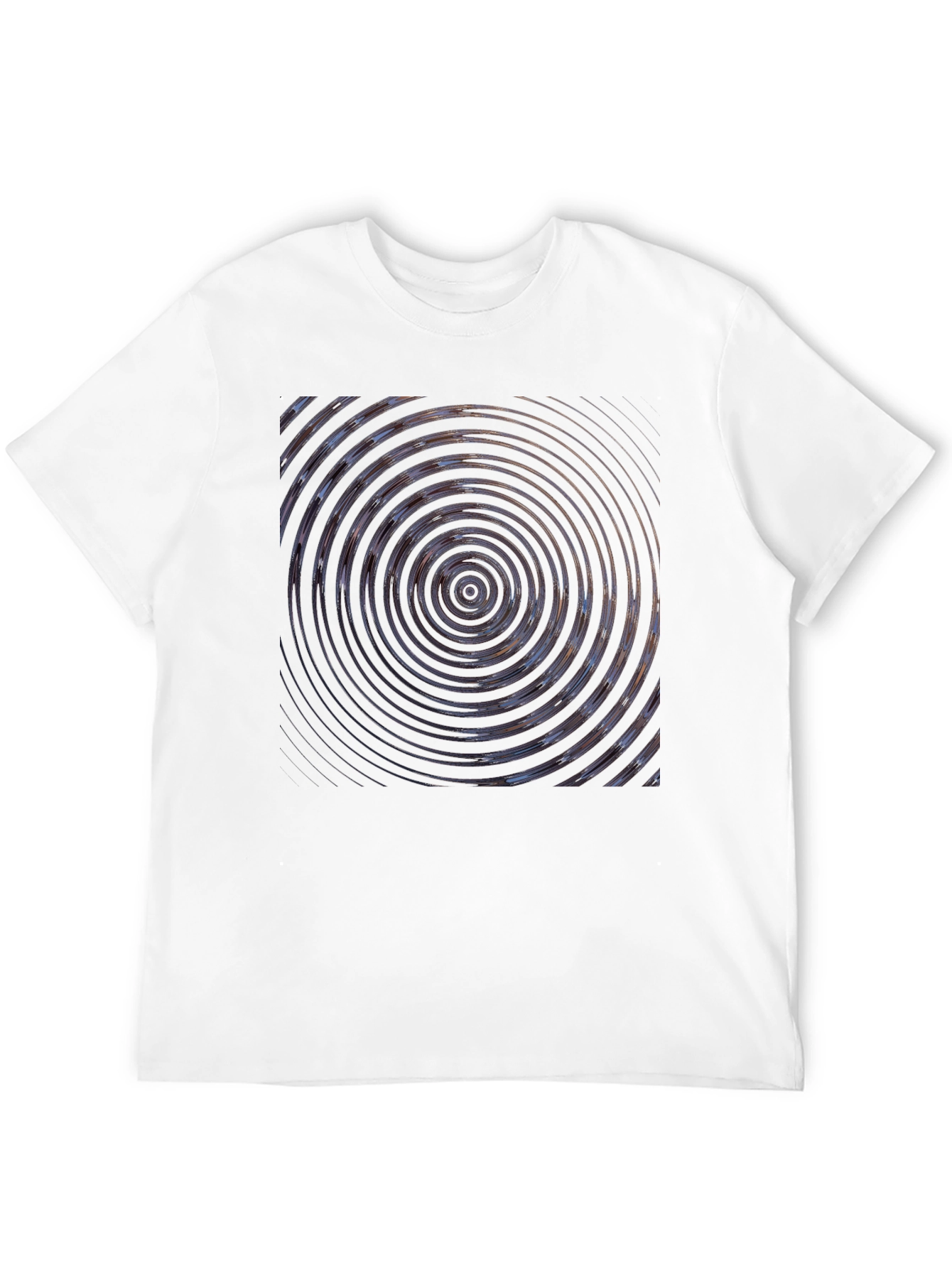 Abstract Circle Graphic Print Black T-Shirt