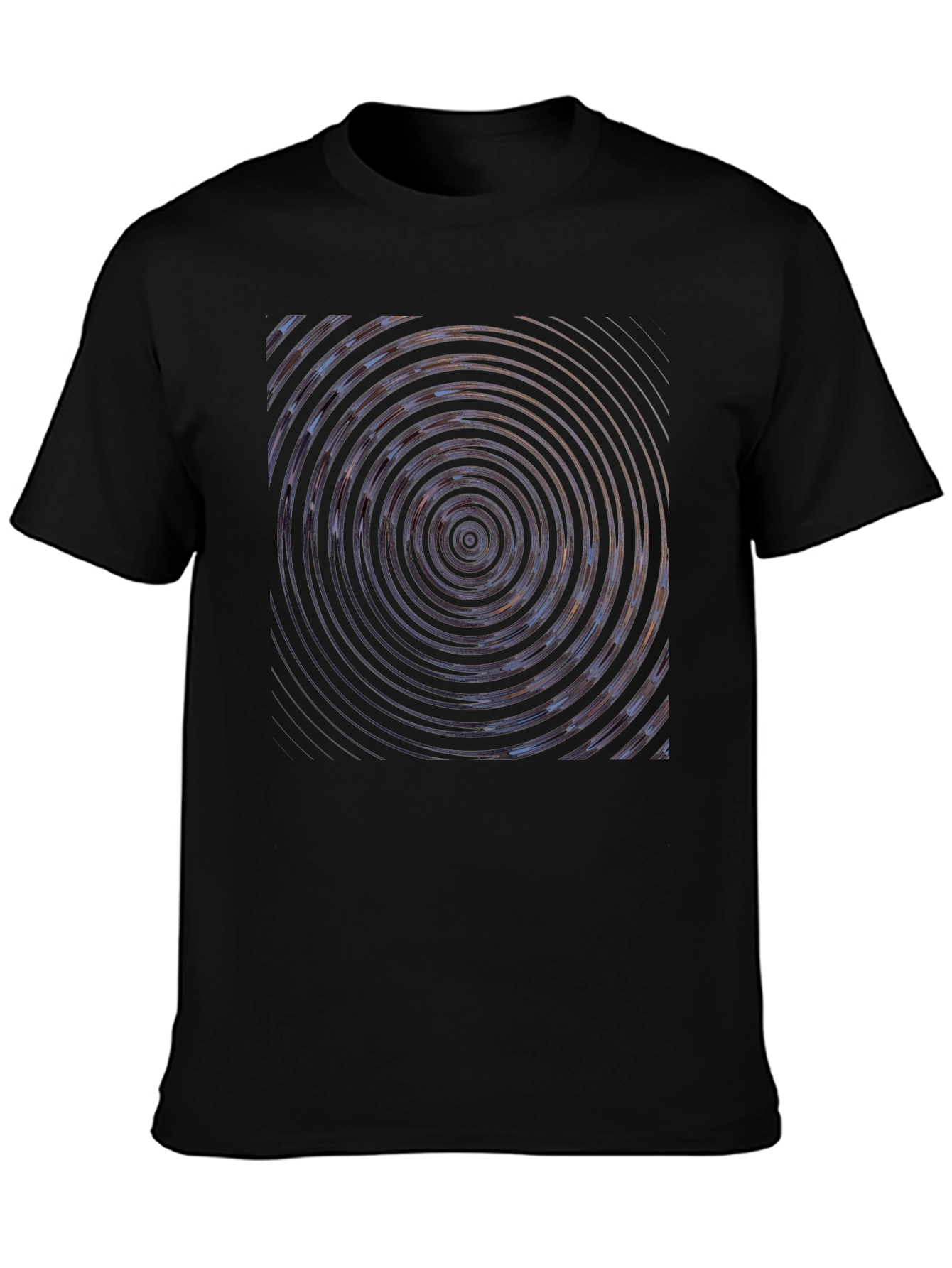 Abstract Circle Graphic Print Black T-Shirt