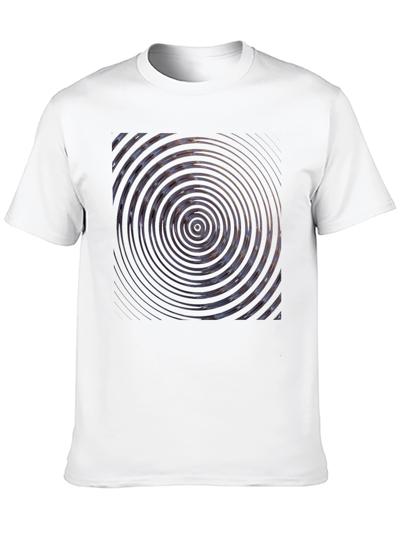 Abstract Circle Graphic Print Black T-Shirt