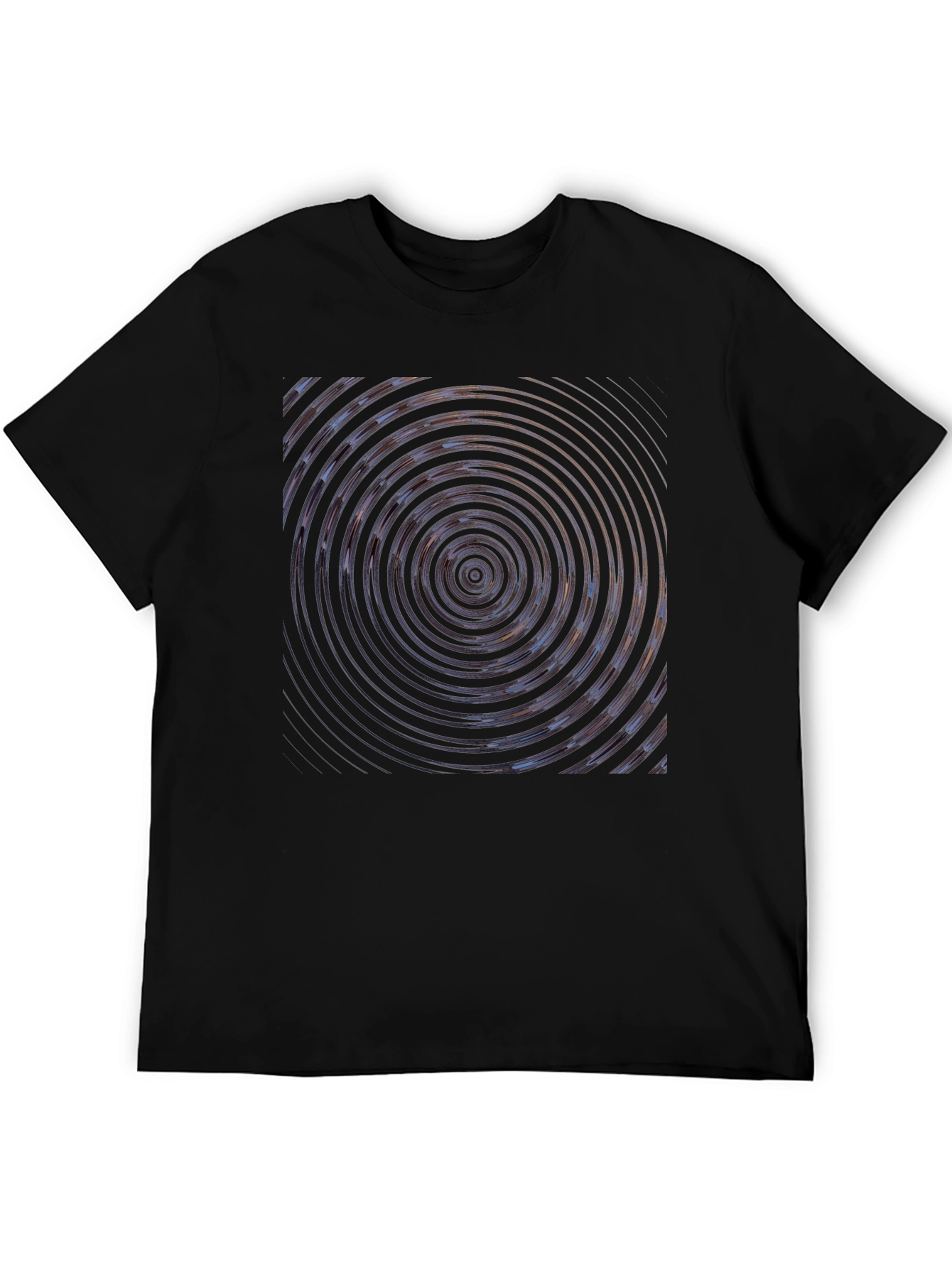 Abstract Circle Graphic Print Black T-Shirt