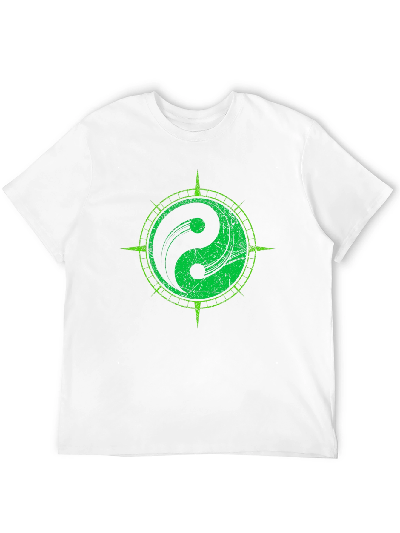 Yin Yang Compass Graphic Tee - Black