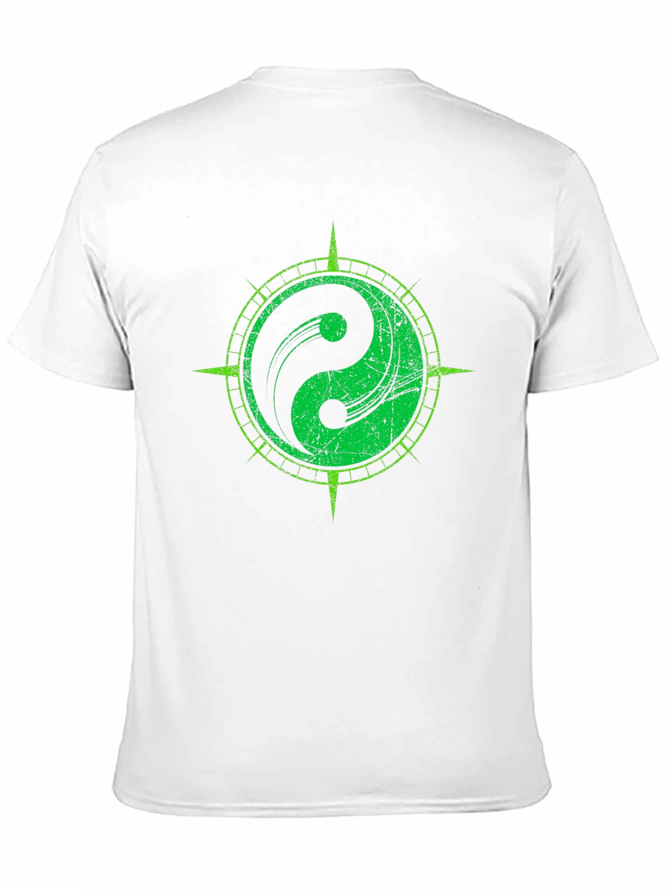 Yin Yang Compass Graphic Tee - Black