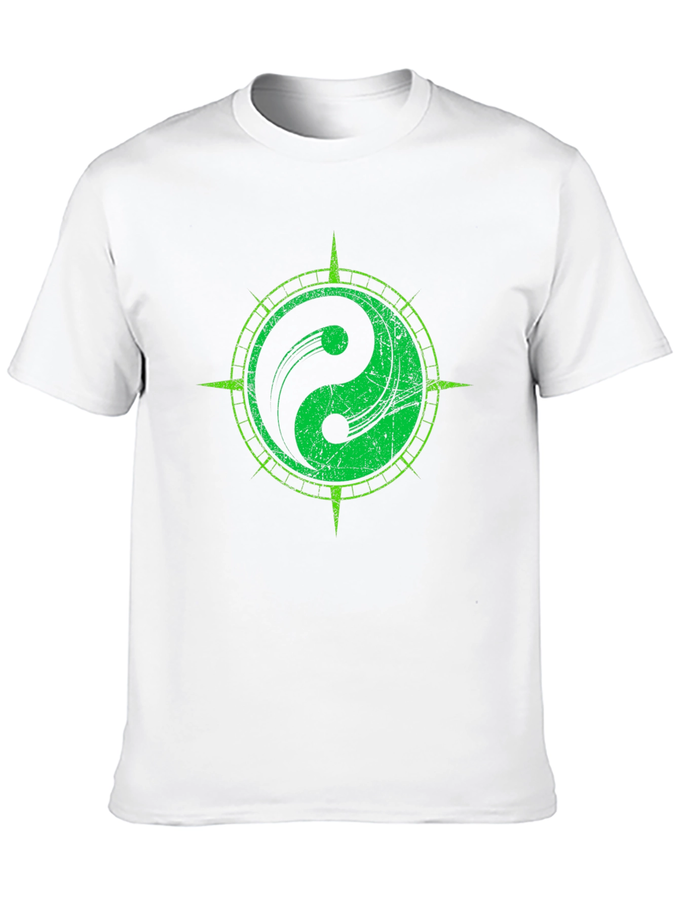 Yin Yang Compass Graphic Tee - Black