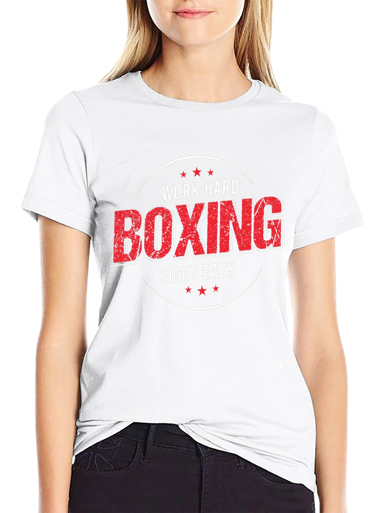 Work Hard Boxing Fight Easy Graphic T-Shirt