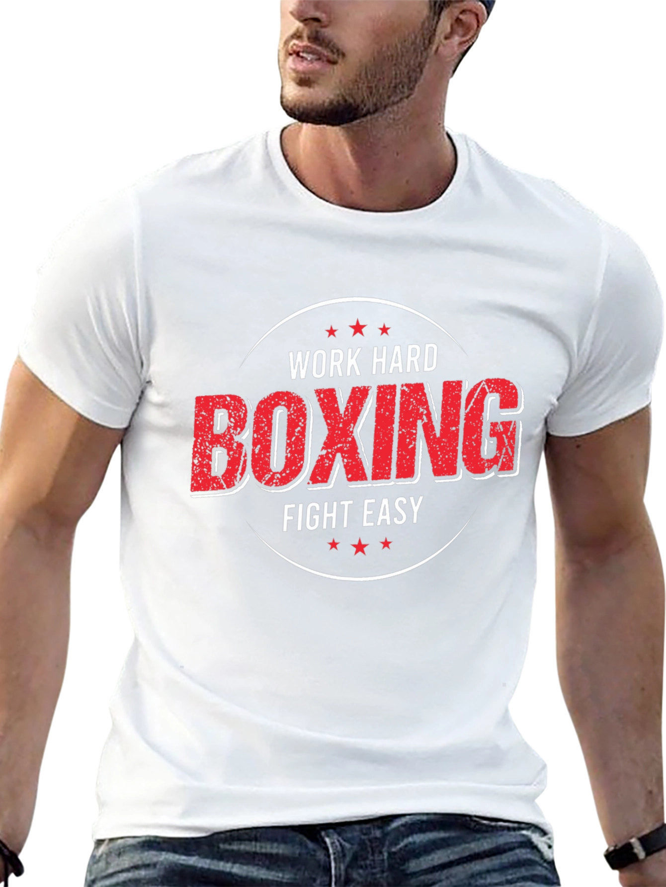 Work Hard Boxing Fight Easy Graphic T-Shirt