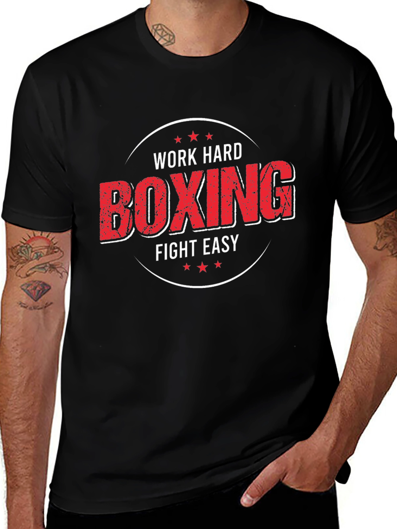 Work Hard Boxing Fight Easy Graphic T-Shirt