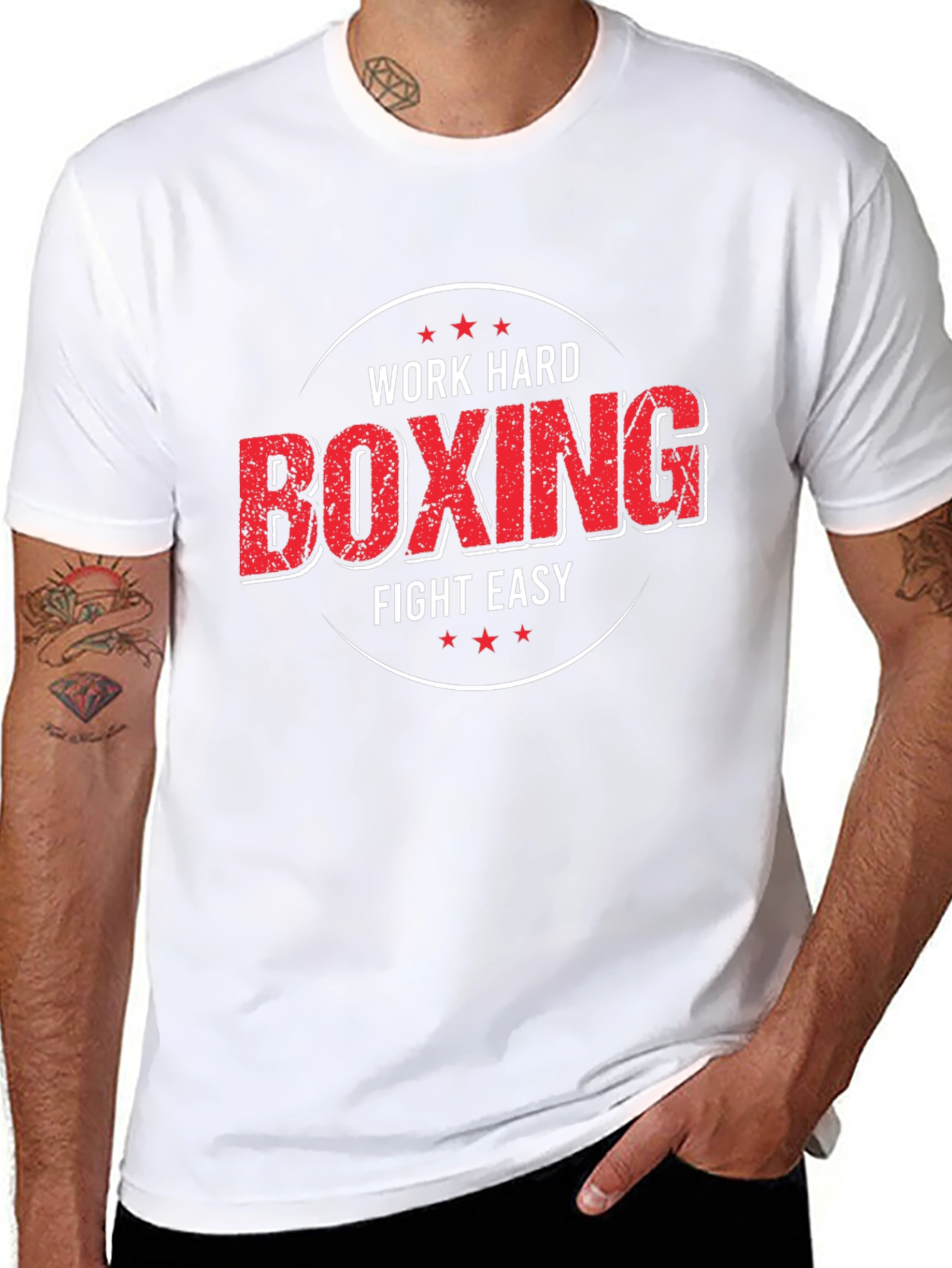 Work Hard Boxing Fight Easy Graphic T-Shirt