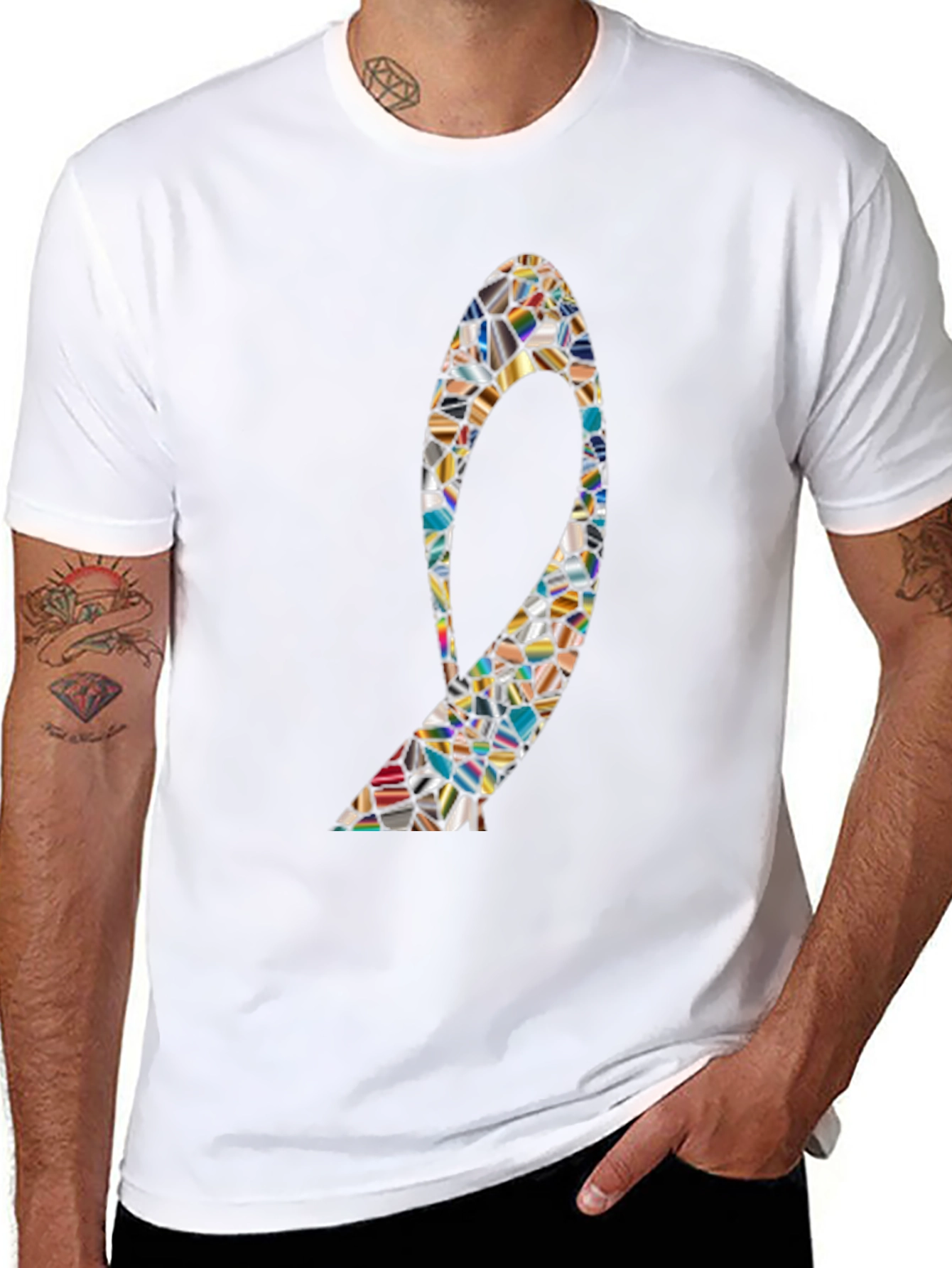 Abstract Mosaic High Heel T-Shirt