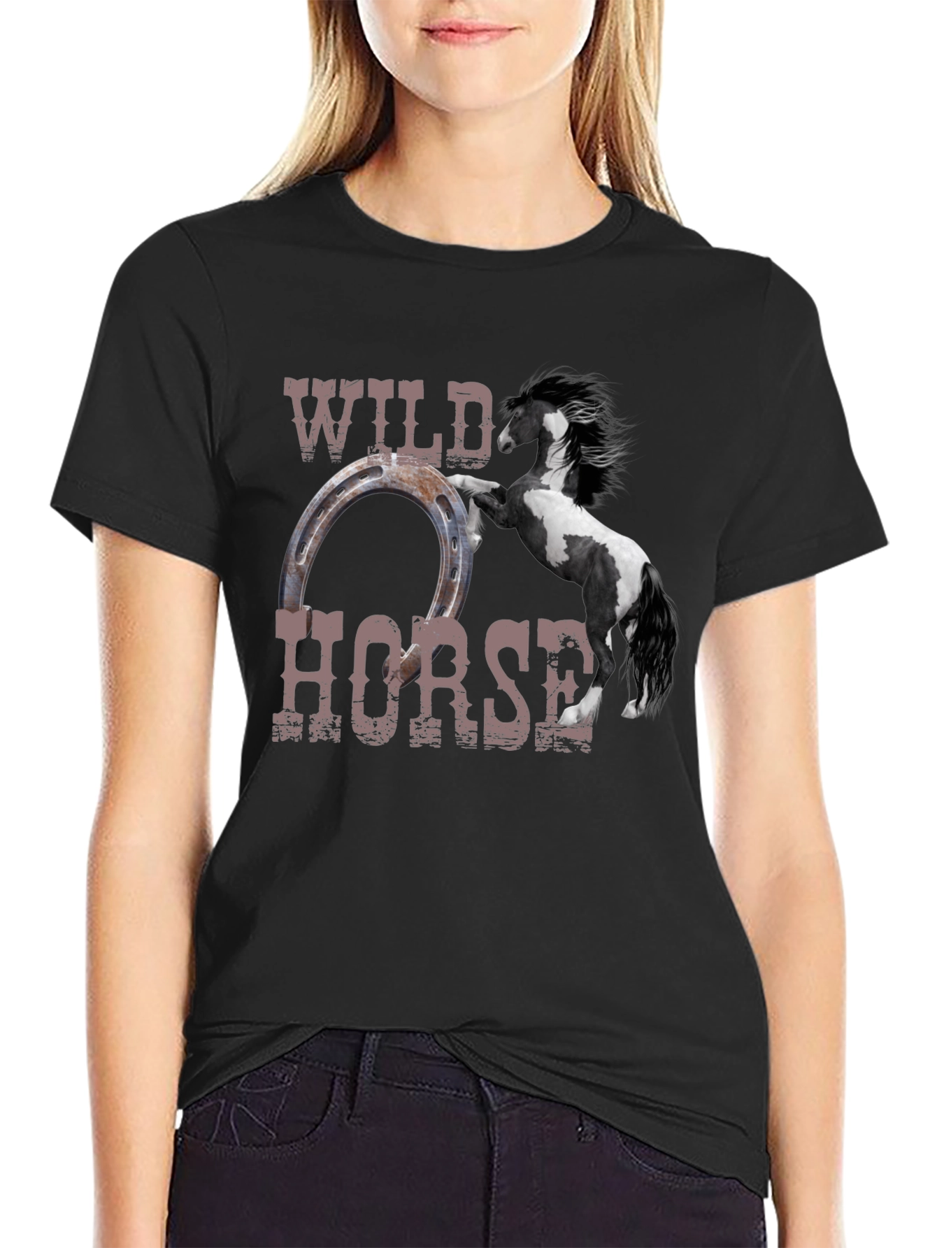 Wild Horse Graphic Tee - Black Unisex T-Shirt