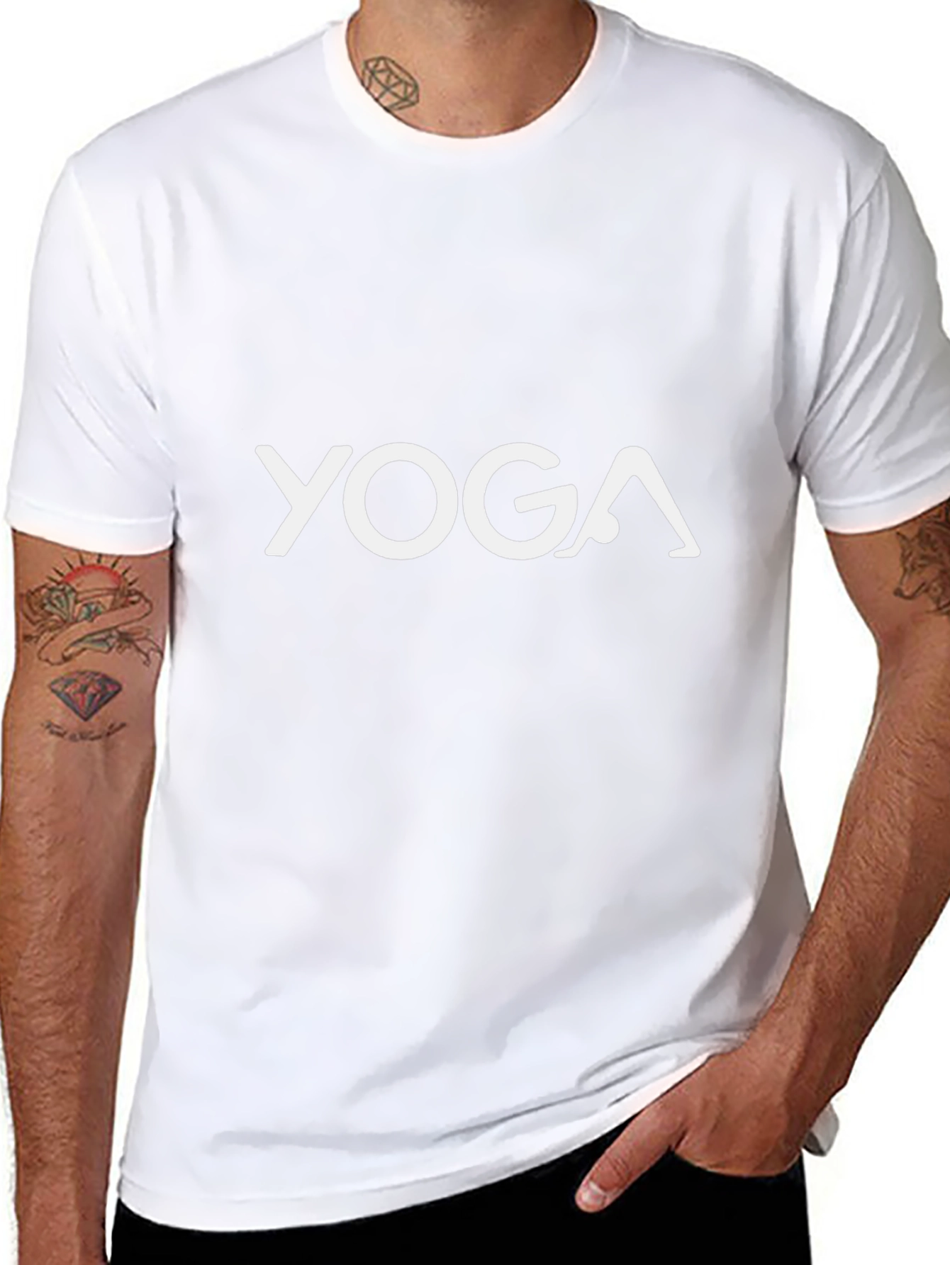 Yoga Pose T-Shirt - Black Cotton Blend