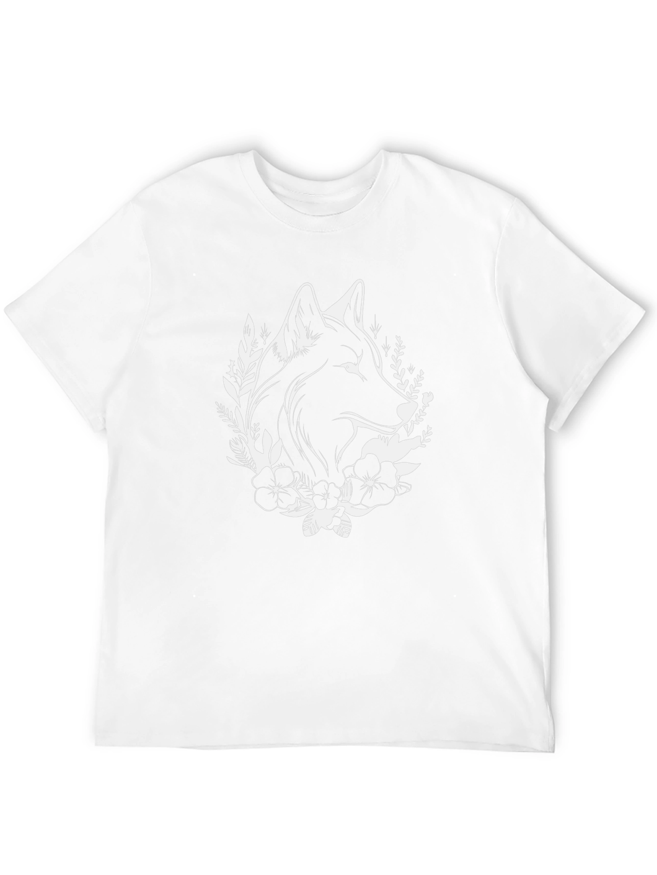 Wolf Floral Graphic Tee - Black