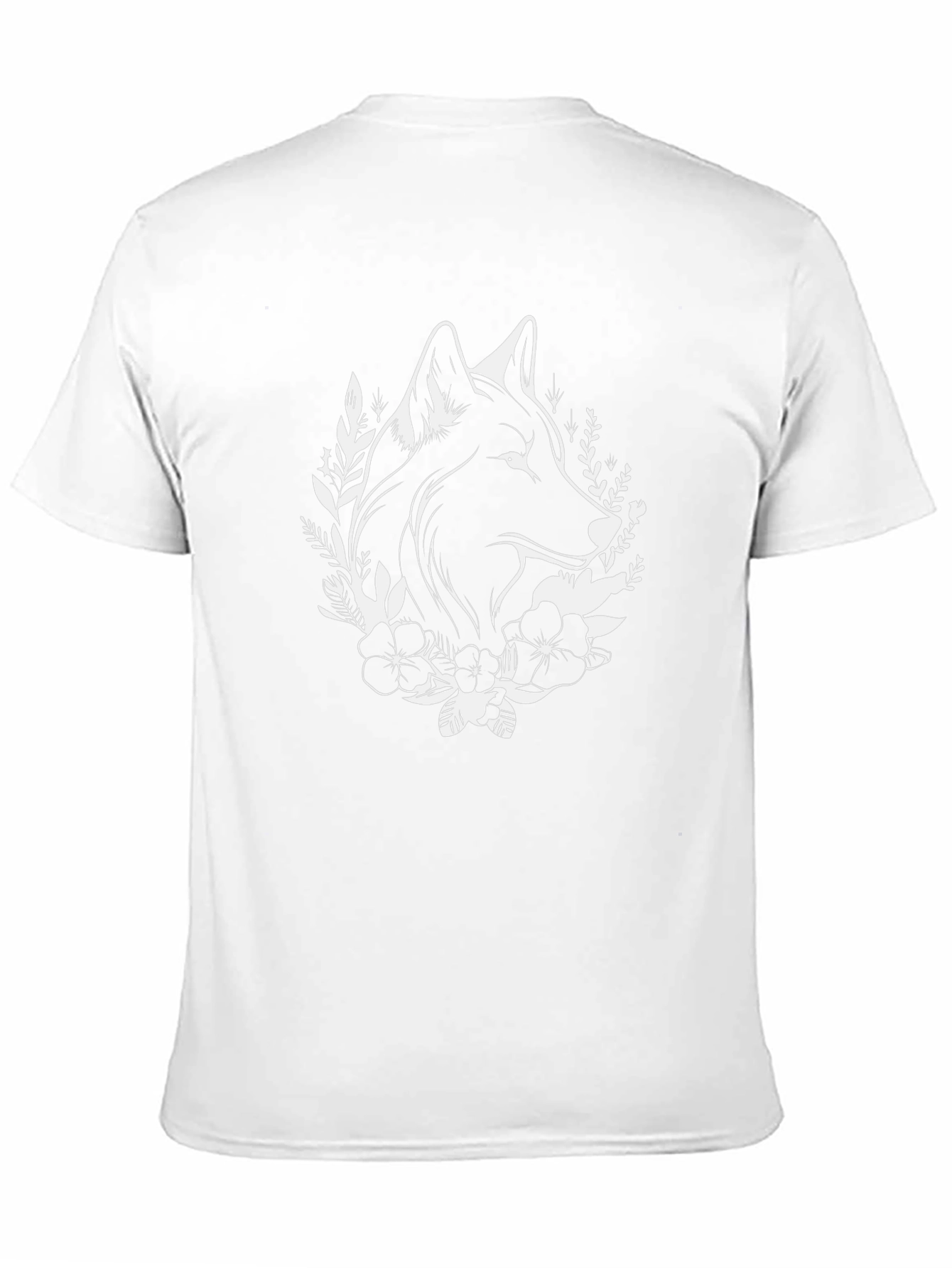 Wolf Floral Graphic Tee - Black