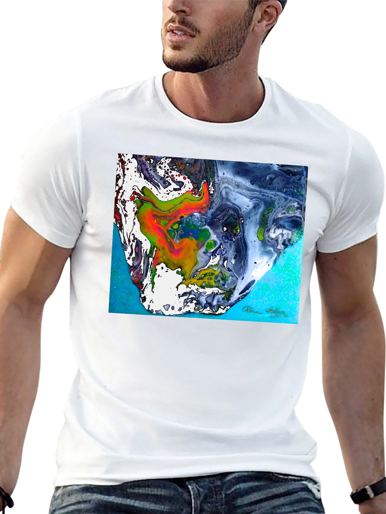 Abstract Art Graphic Tee - Mens Black T-Shirt