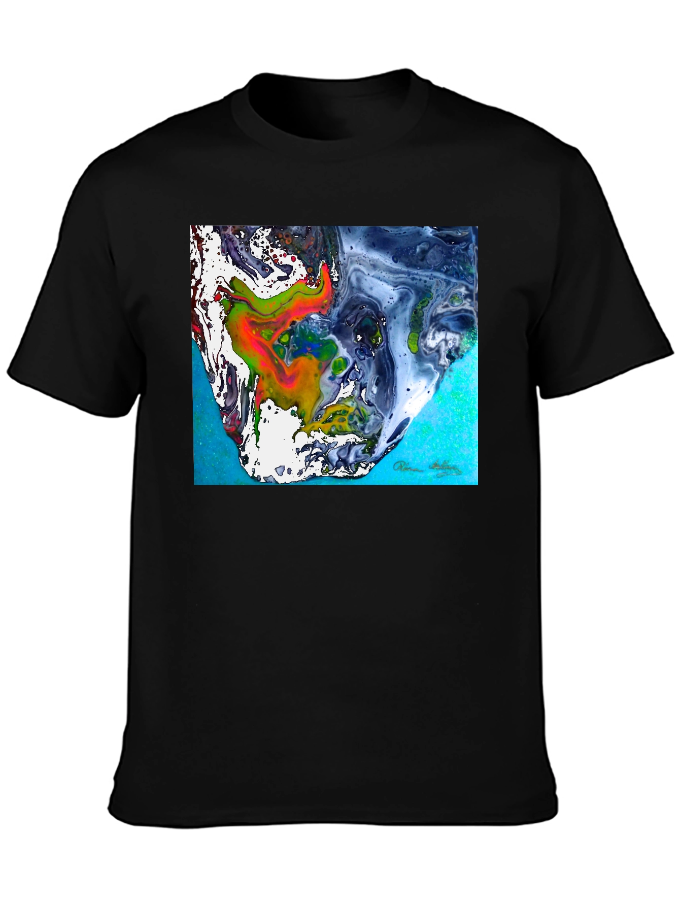 Abstract Art Graphic Tee - Mens Black T-Shirt