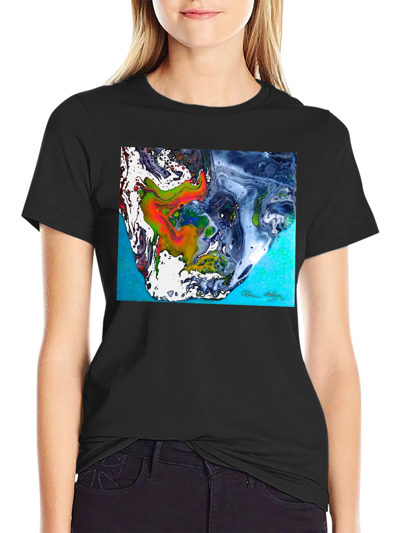 Abstract Art Graphic Tee - Mens Black T-Shirt