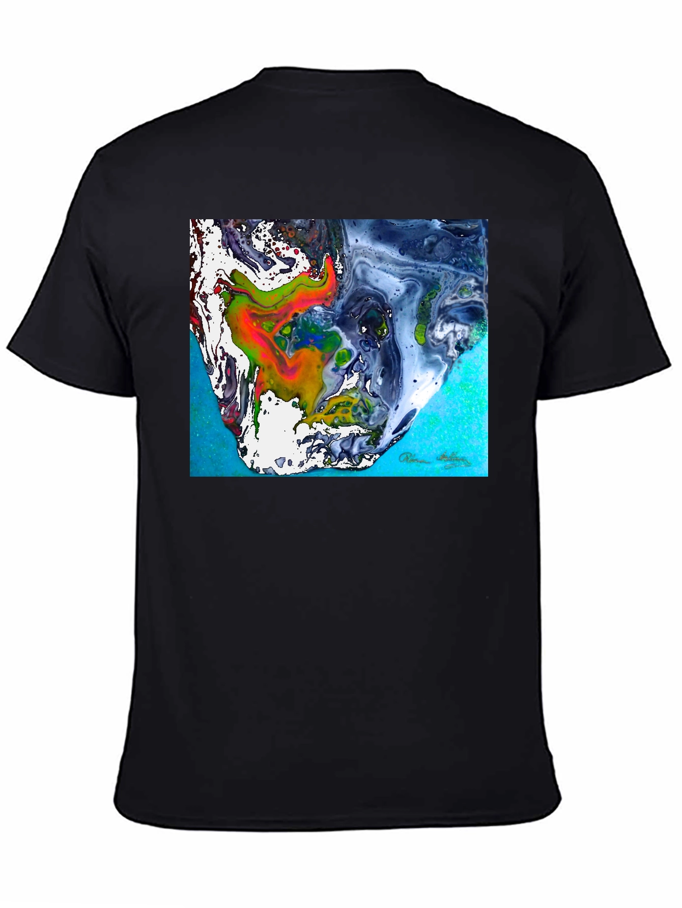 Abstract Art Graphic Tee - Mens Black T-Shirt