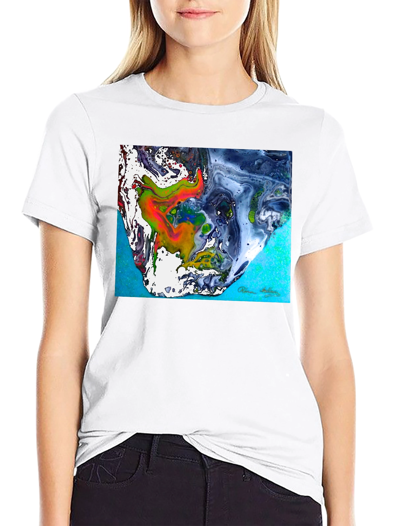 Abstract Art Graphic Tee - Mens Black T-Shirt