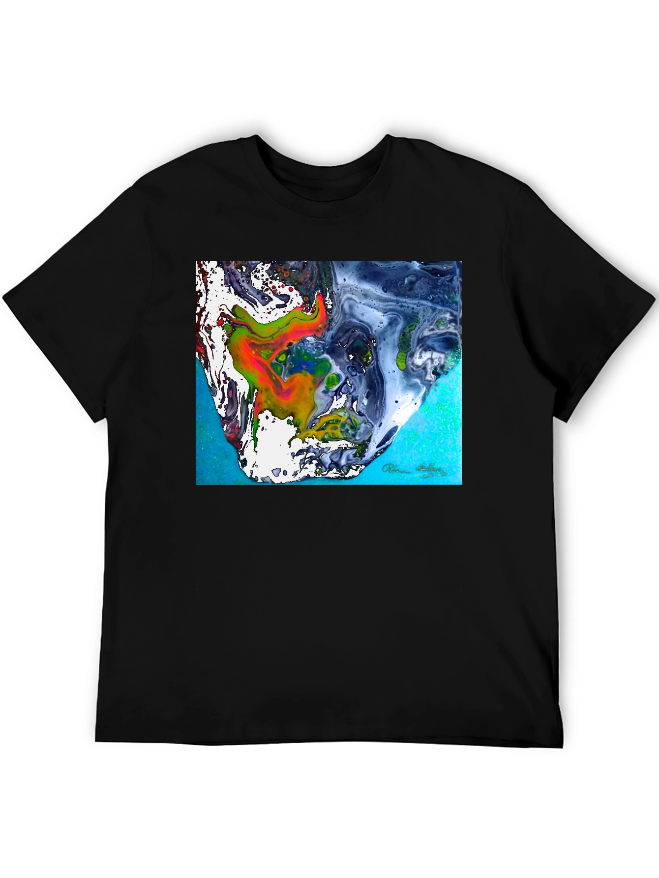 Abstract Art Graphic Tee - Mens Black T-Shirt