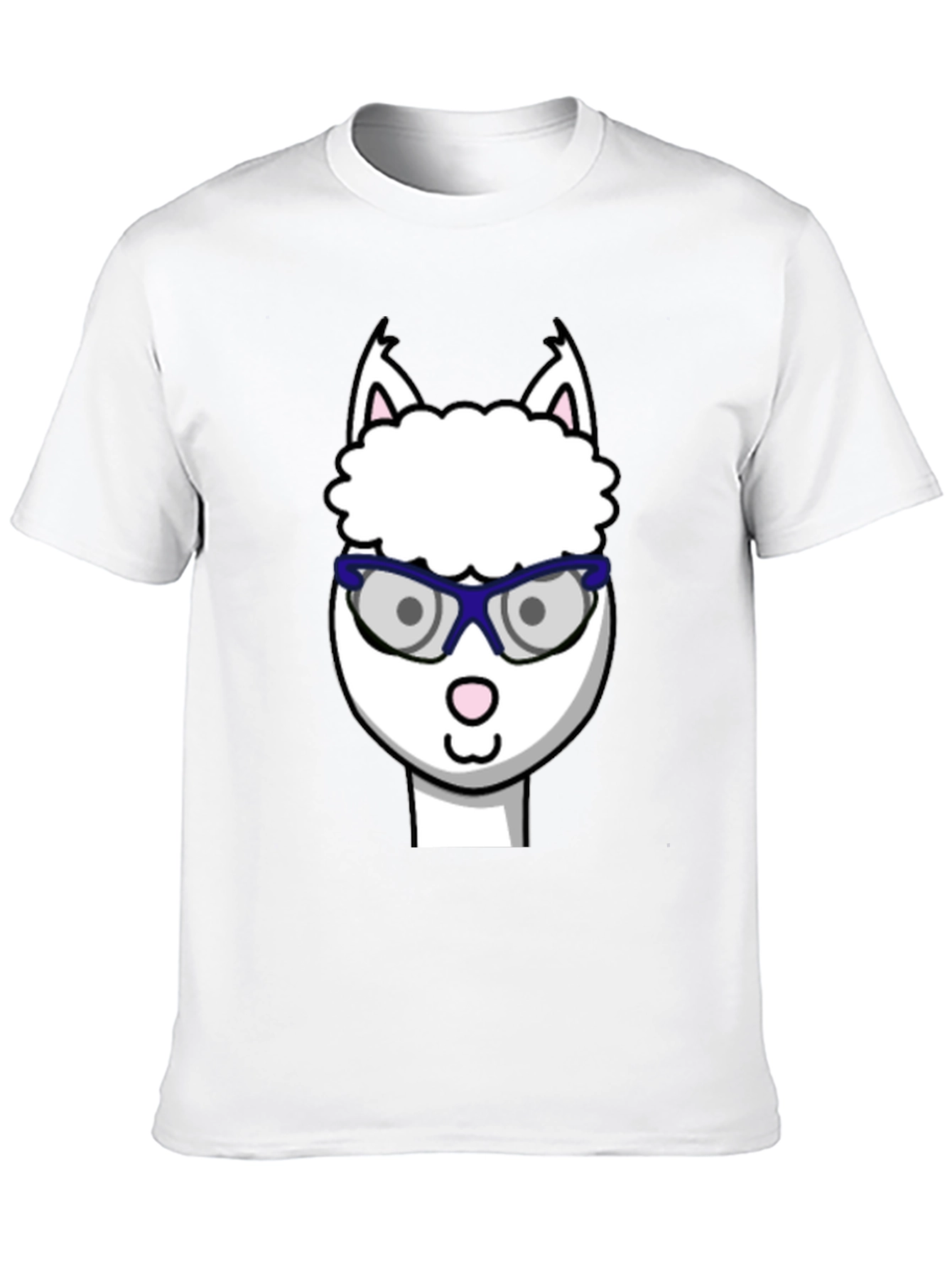 Alpaca with Glasses Graphic Tee - Funny Animal T-Shirt
