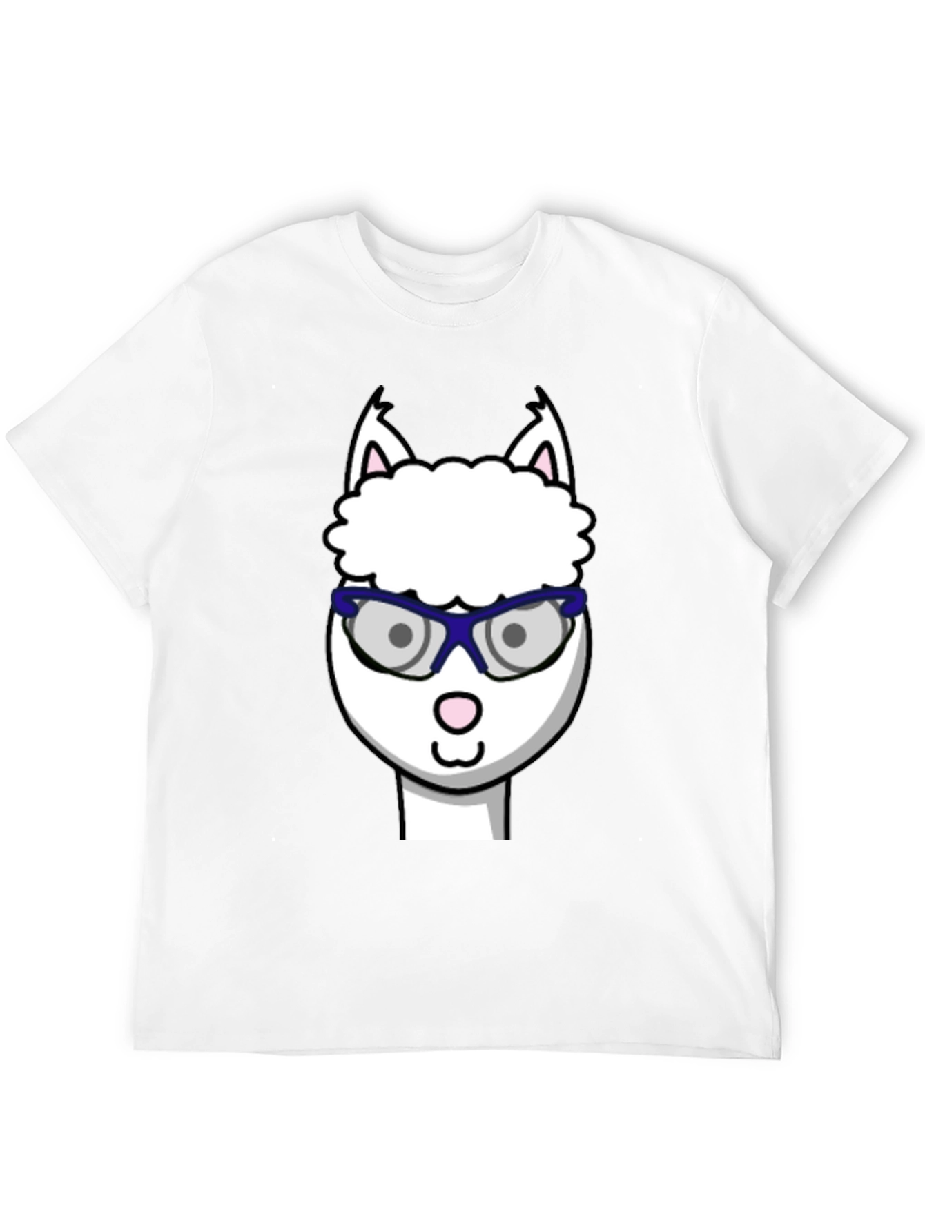 Alpaca with Glasses Graphic Tee - Funny Animal T-Shirt