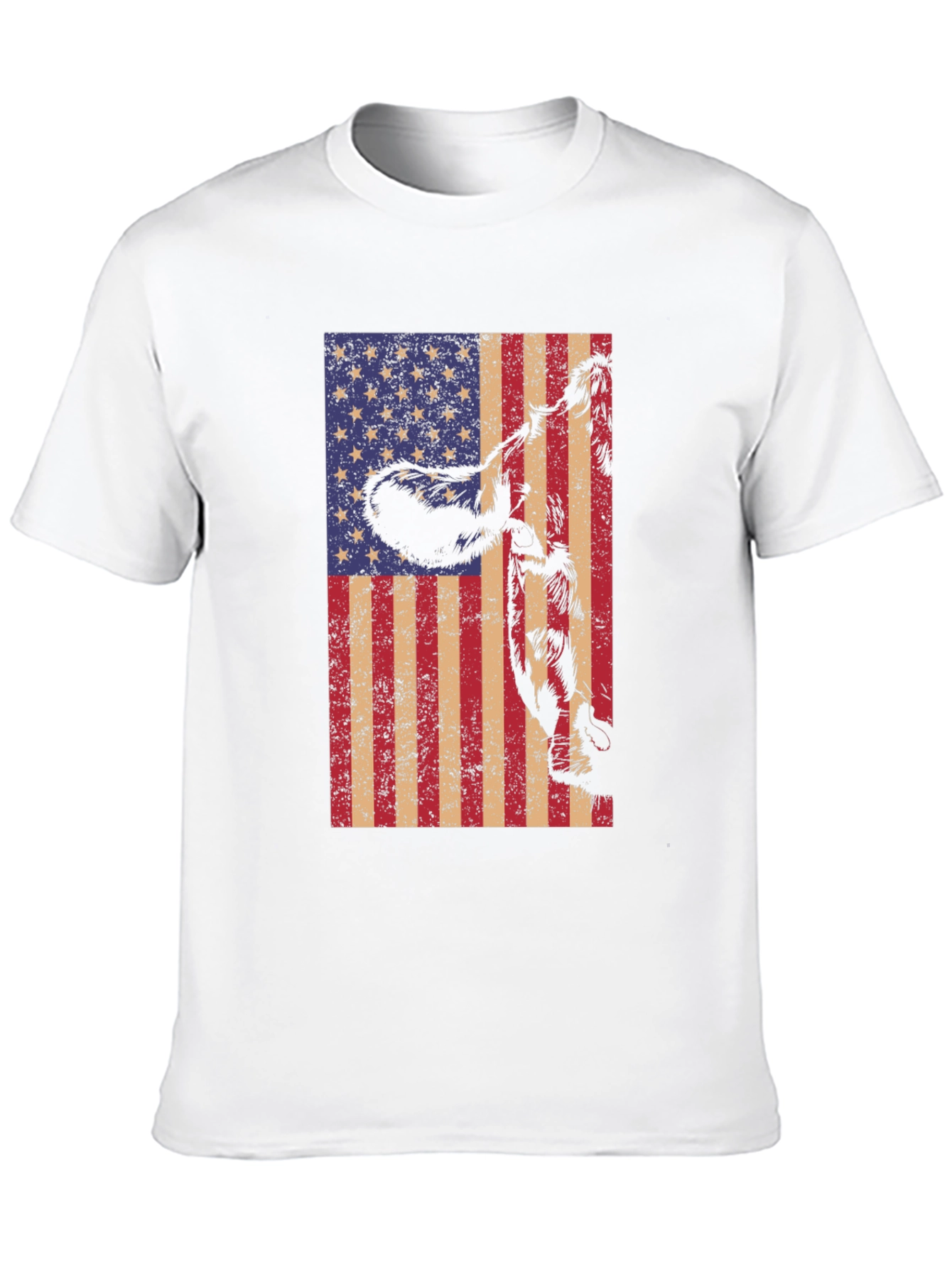 American Flag Cow Graphic Tee - Patriotic Black T-Shirt