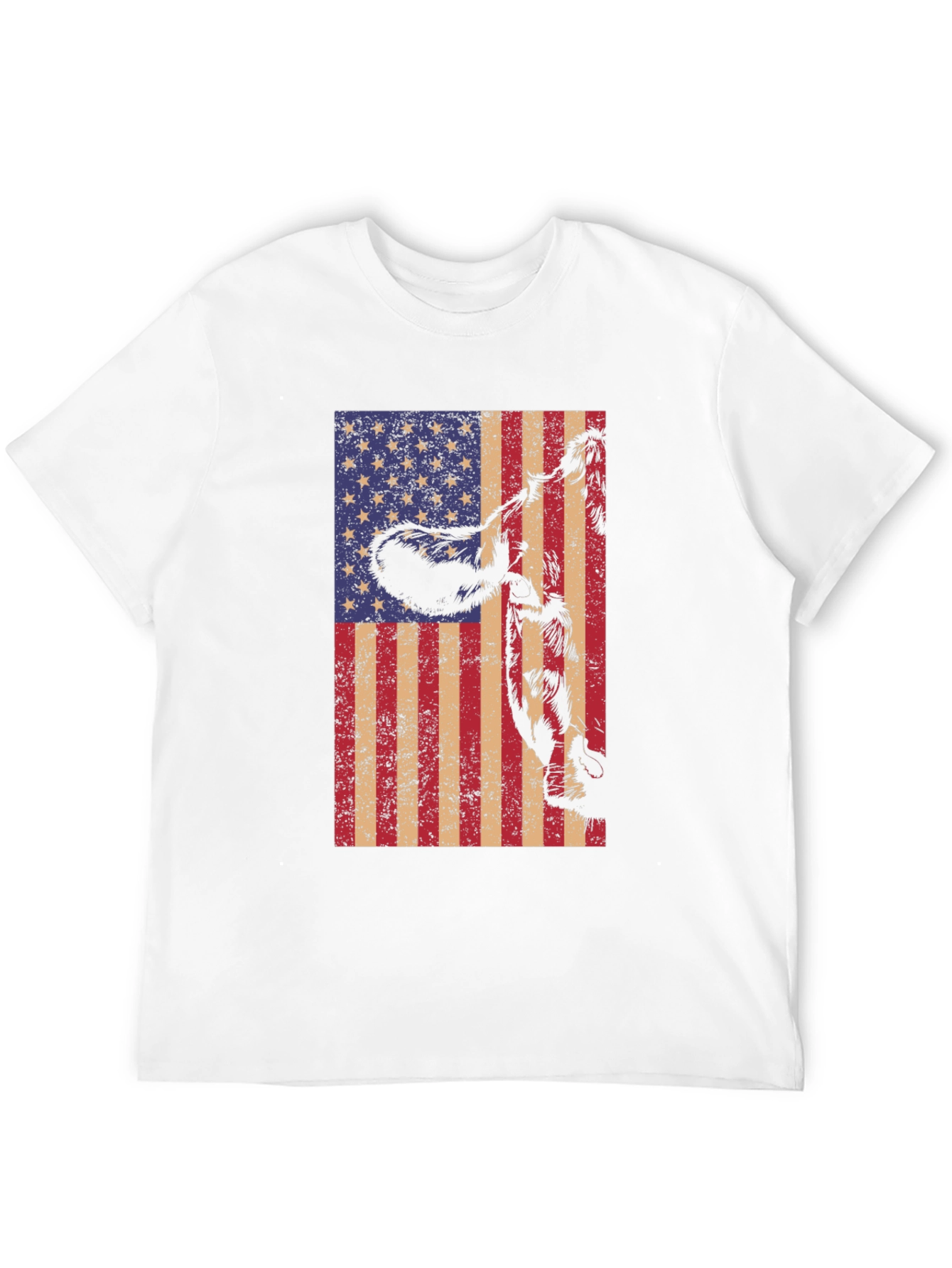 American Flag Cow Graphic Tee - Patriotic Black T-Shirt