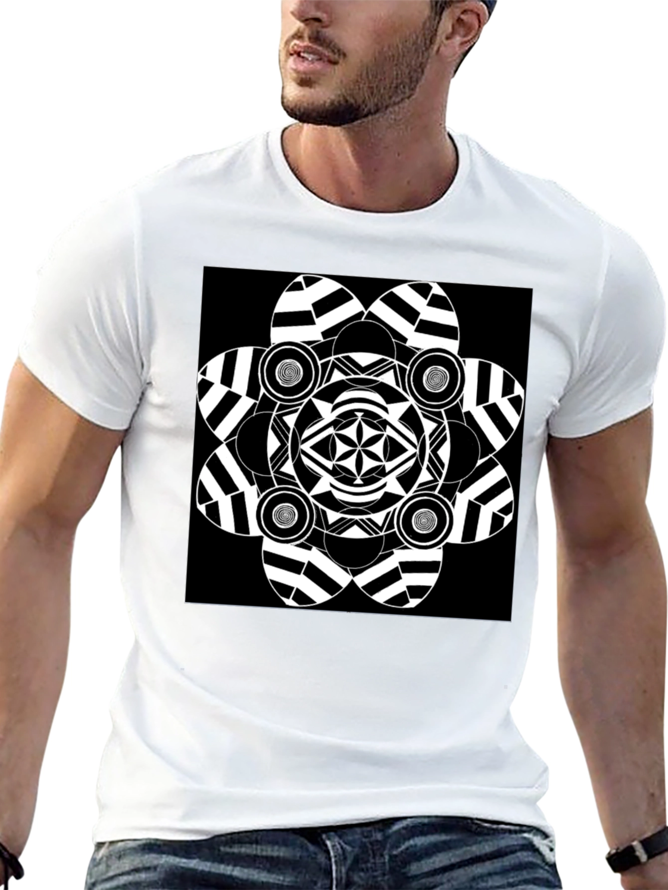 Abstract Graphic Black T-Shirt