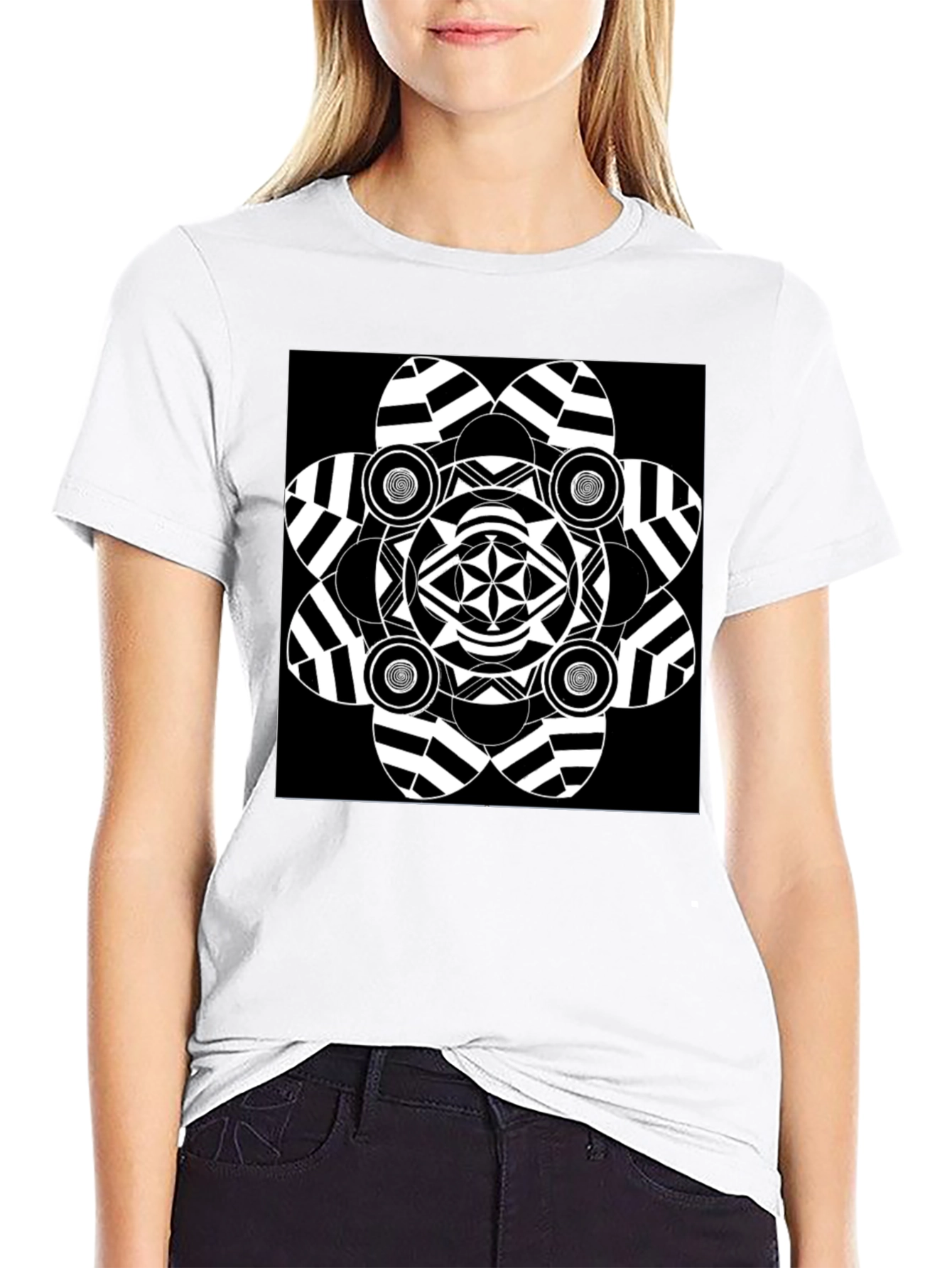 Abstract Graphic Black T-Shirt