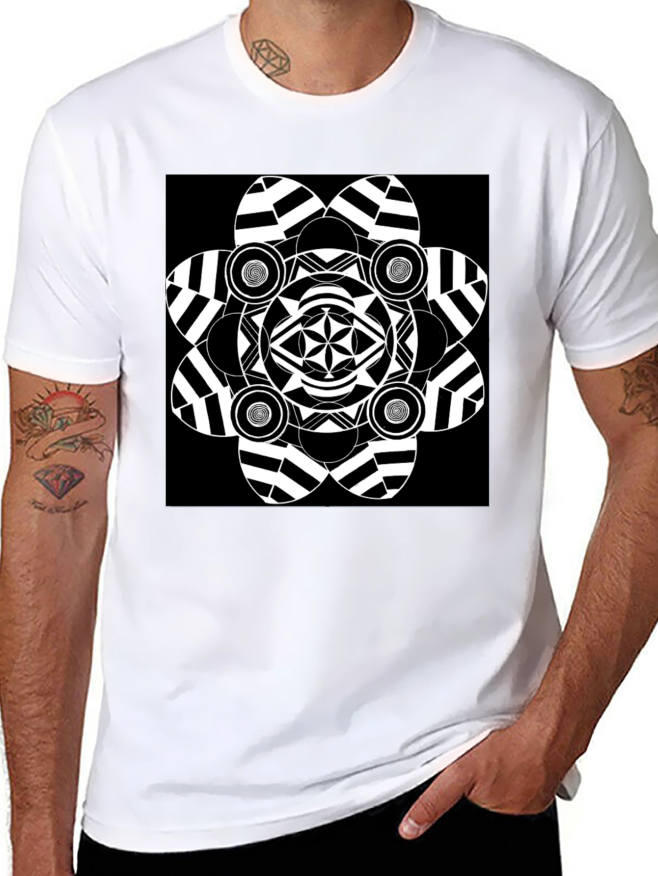 Abstract Graphic Black T-Shirt