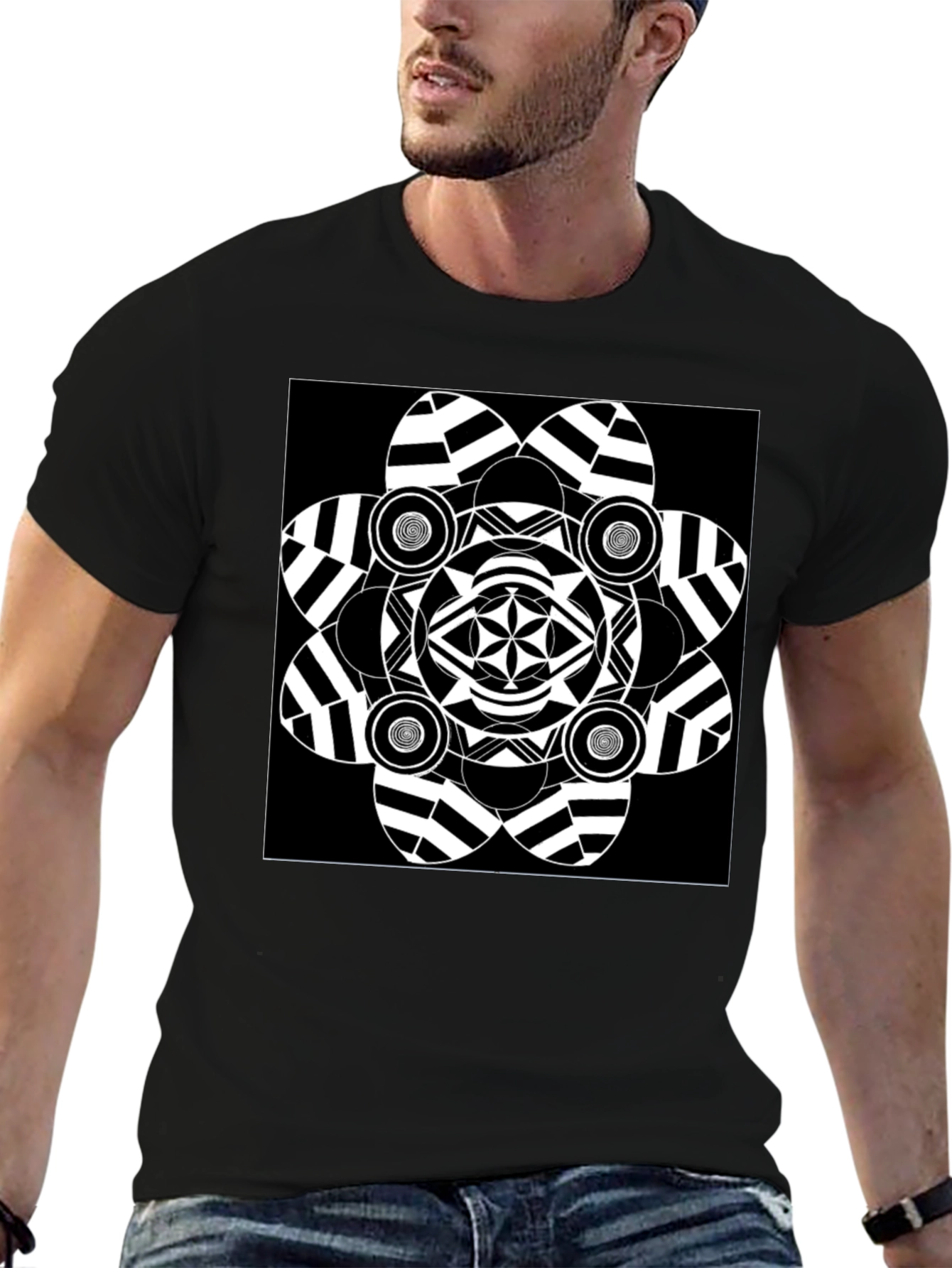 Abstract Graphic Black T-Shirt