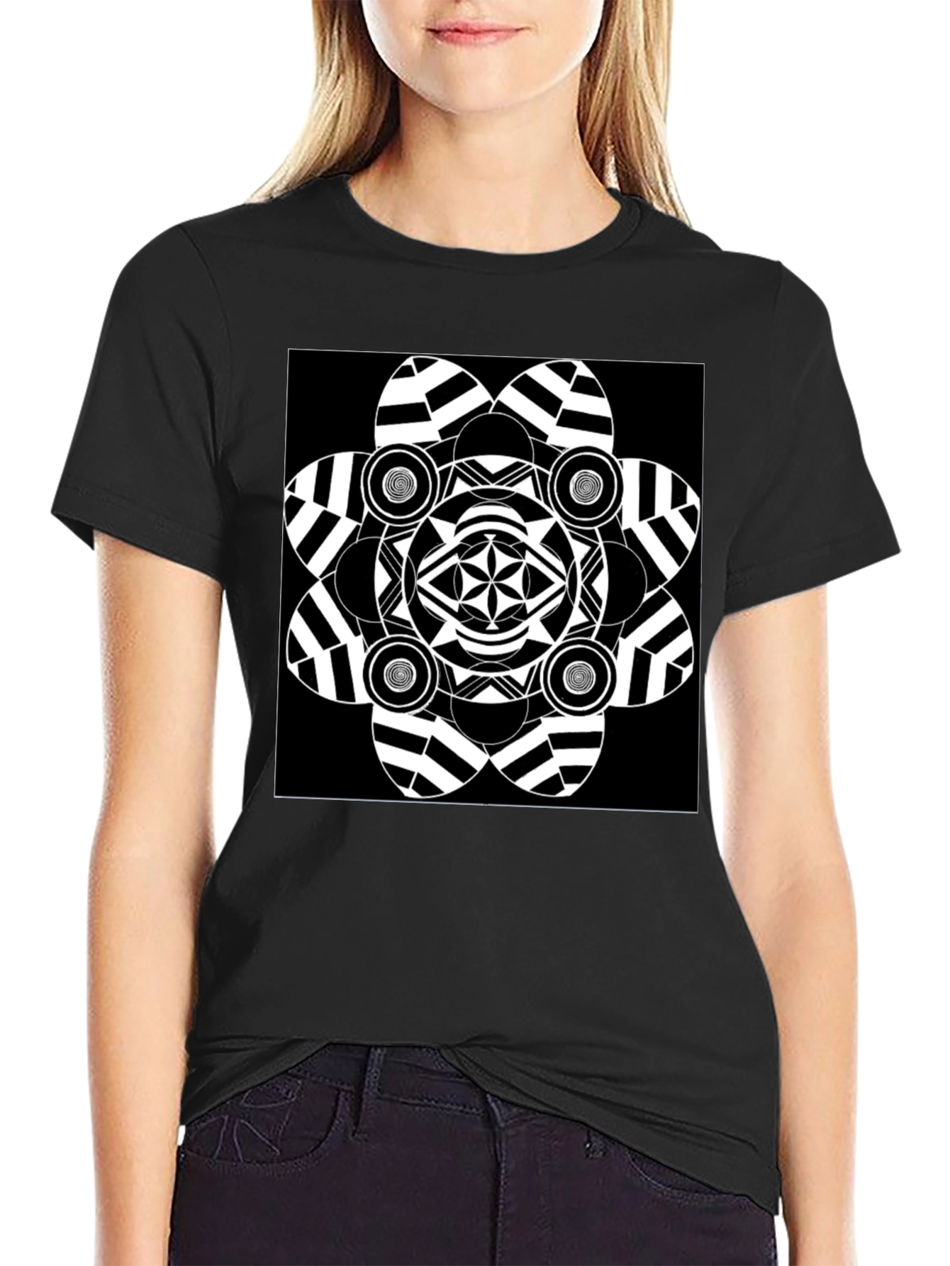 Abstract Graphic Black T-Shirt