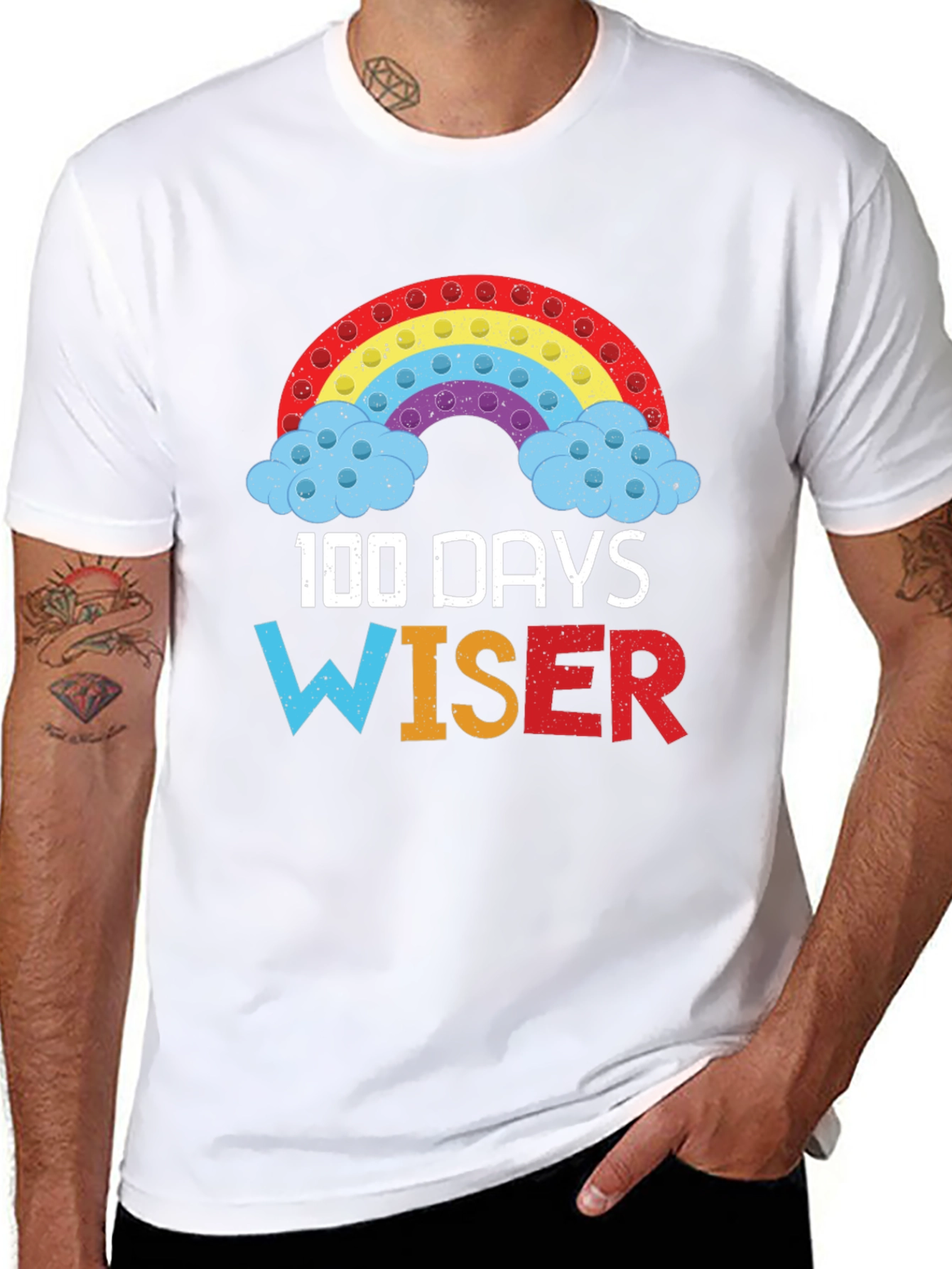 100 Days Wiser Rainbow T-Shirt