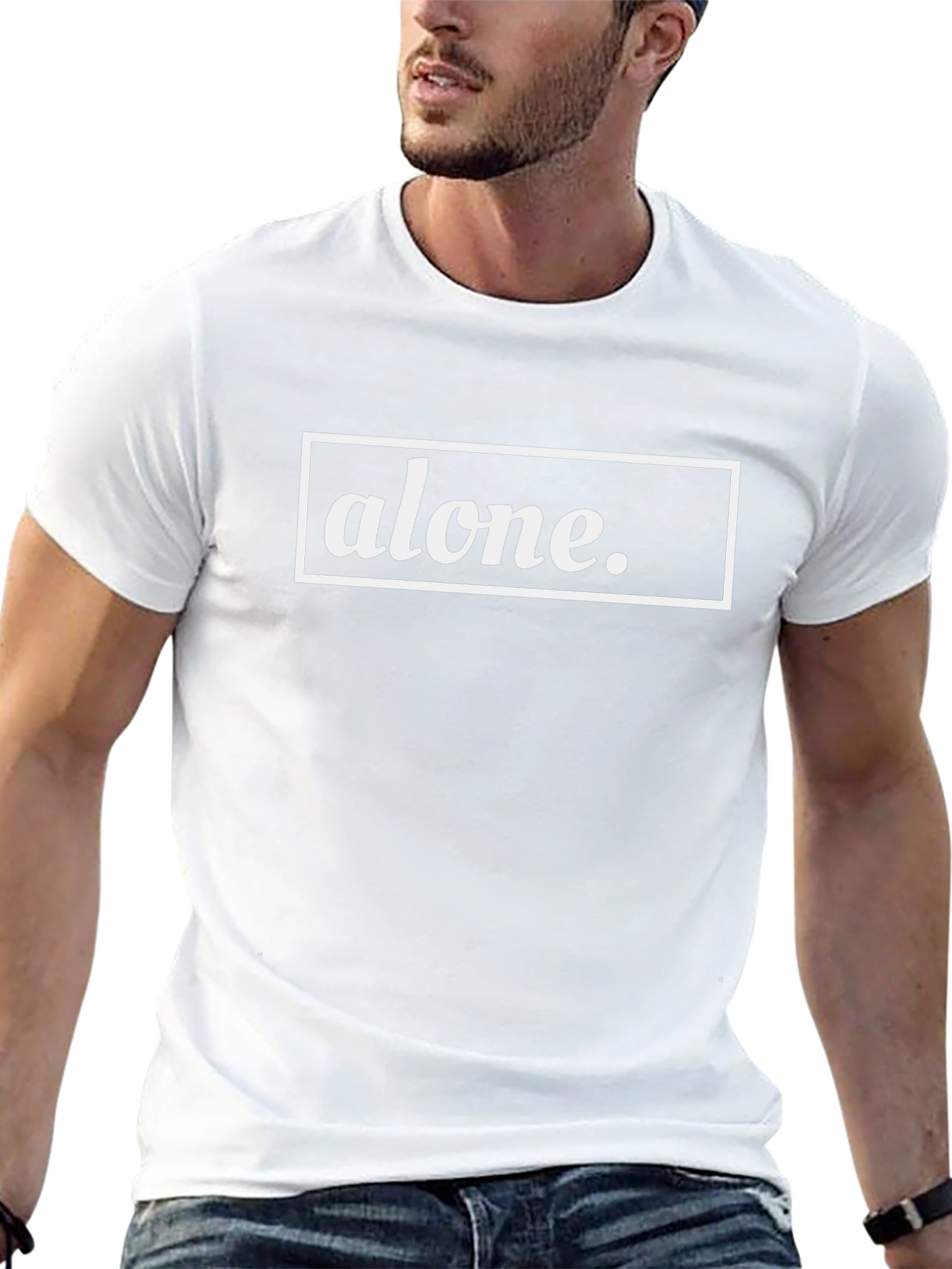 Alone Graphic Tee - Black Casual T-Shirt
