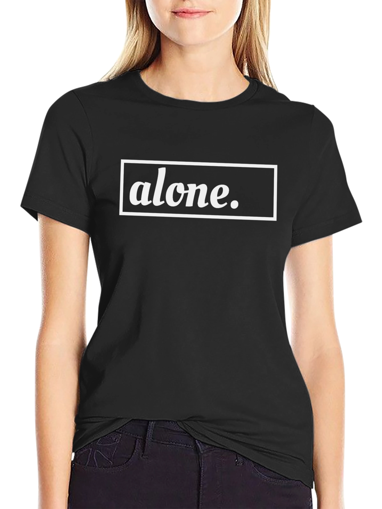 Alone Graphic Tee - Black Casual T-Shirt