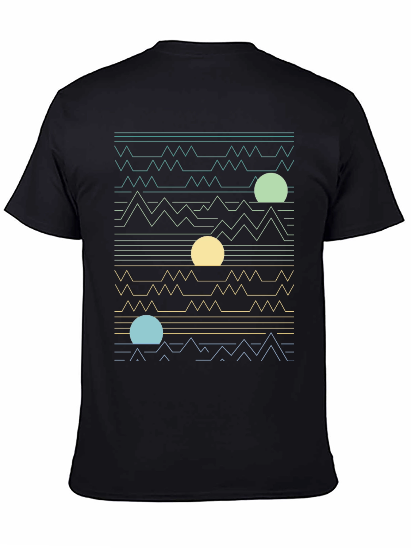 Abstract Landscape Graphic Tee - Stylish Mens Casual Wear